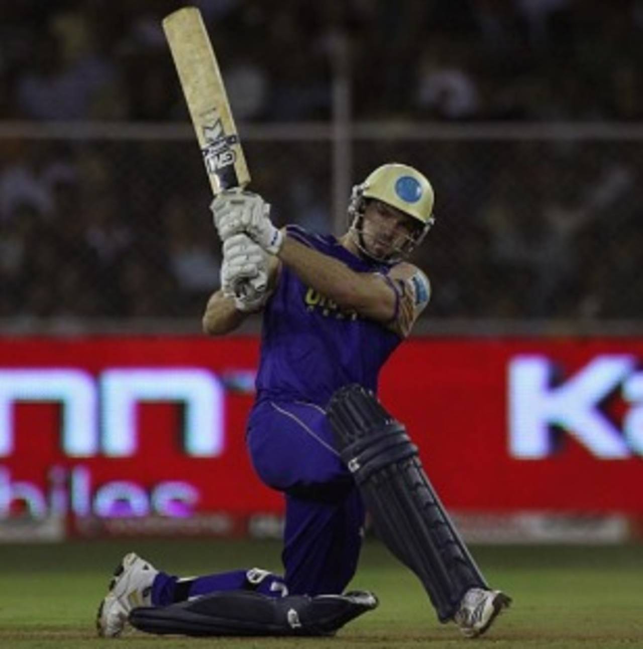 Michael Lumb sweeps powerfully, Rajasthan Royals v Deccan Chargers, IPL, March 26, 2010