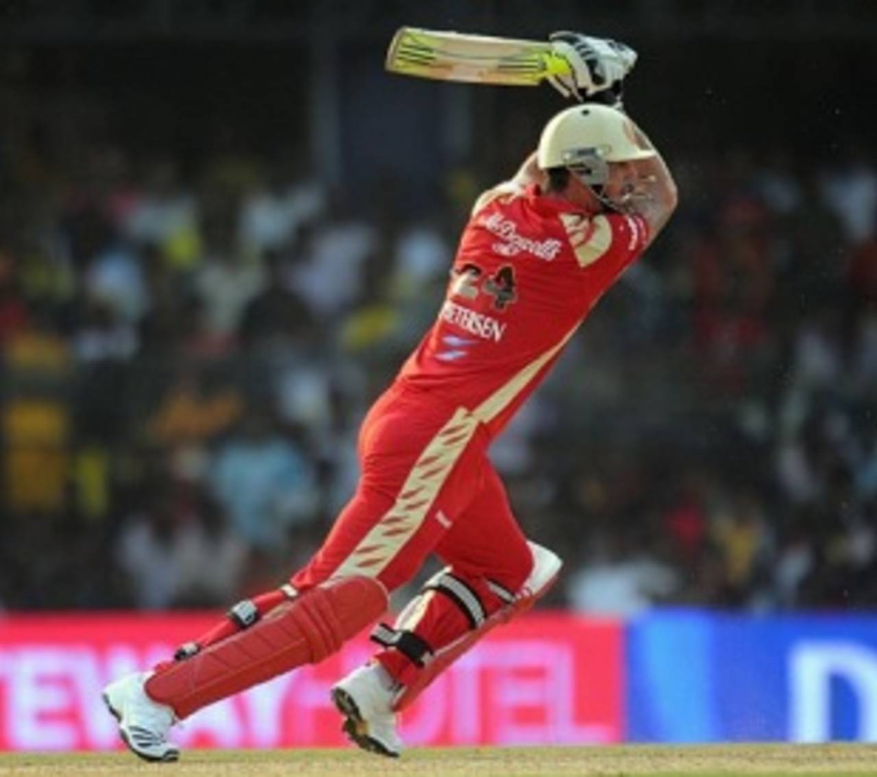 Kevin Pietersen drives down the ground, Chennai Super Kings v Royal Challengers Bangalore, IPL, March 31, 2010