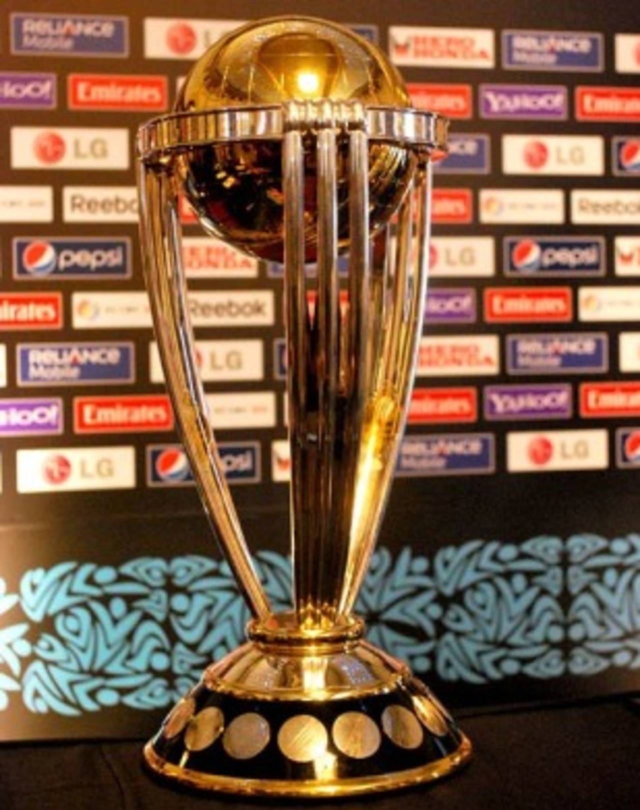 The 2011 World Cup trophy is displayed, Colombo, April 2, 2010