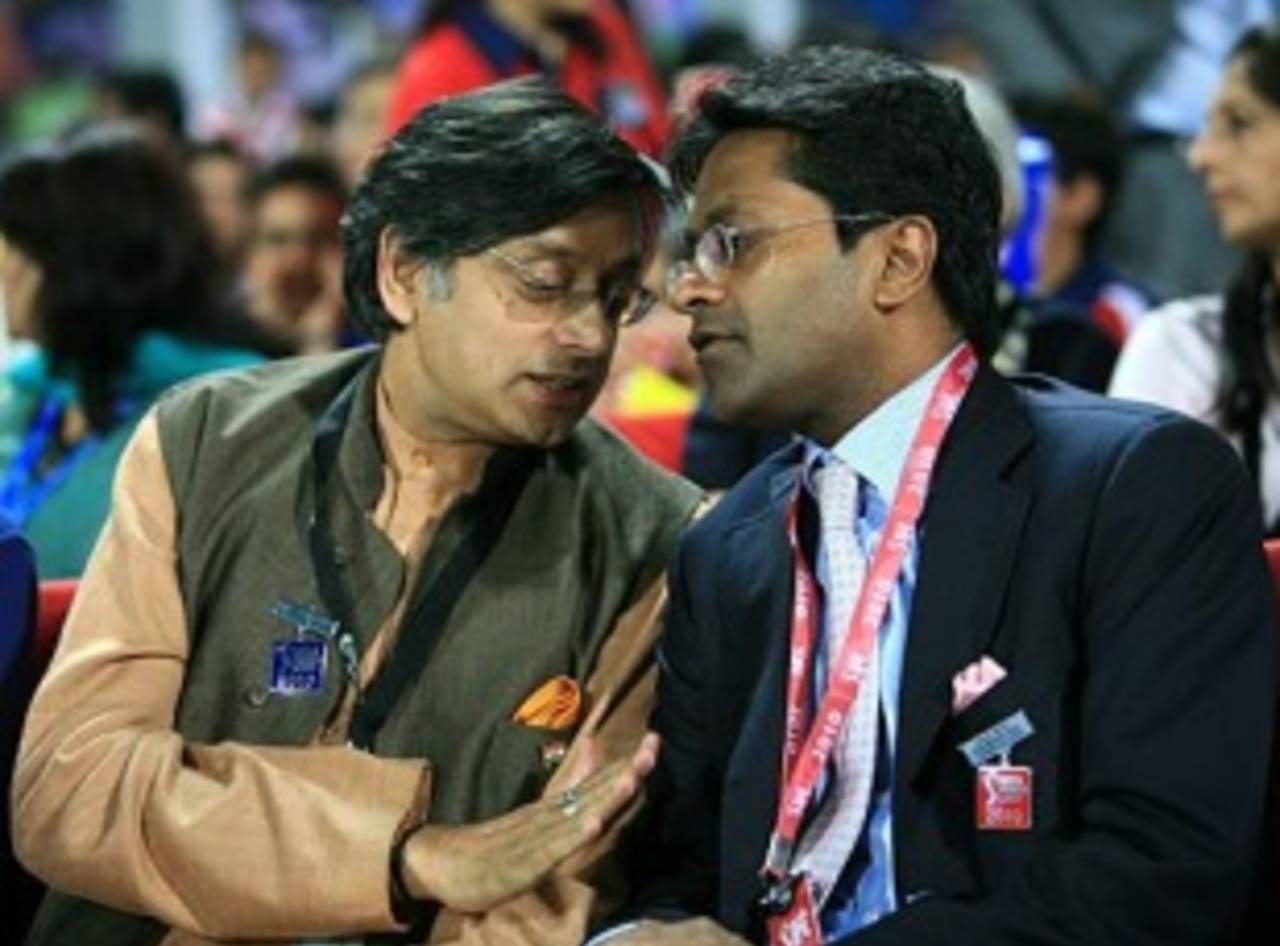 Lalit Modi and Shashi Tharoor at an IPL game in Delhi&nbsp;&nbsp;&bull;&nbsp;&nbsp;Indian Premier League
