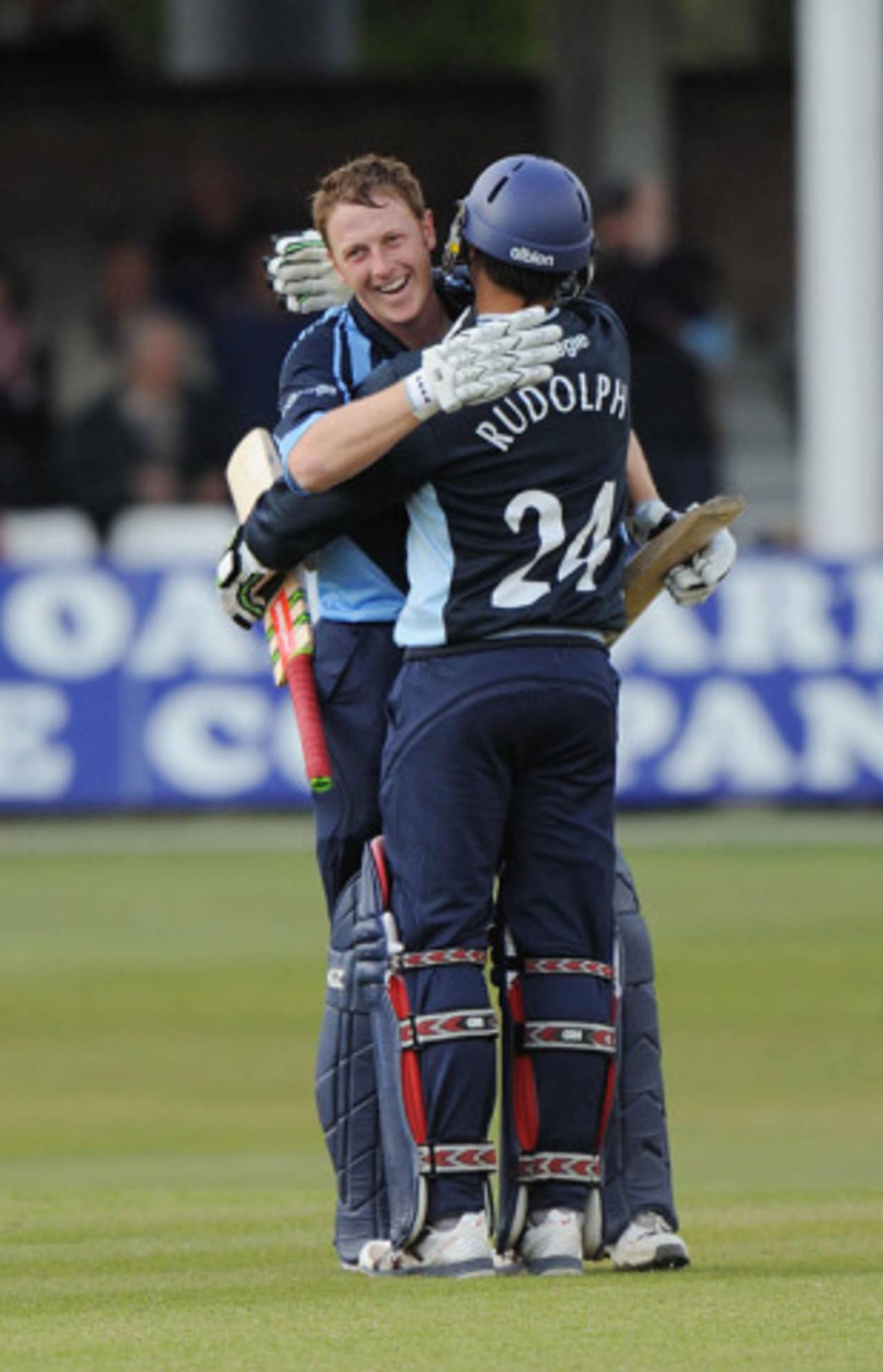 Andrew Gale and Jacques Rudolph shared an unbeaten opening stand of 233 to win the game, Essex v Yorkshire, Clydesdale Bank 40, Group B, Chelmsford, April 25, 2010