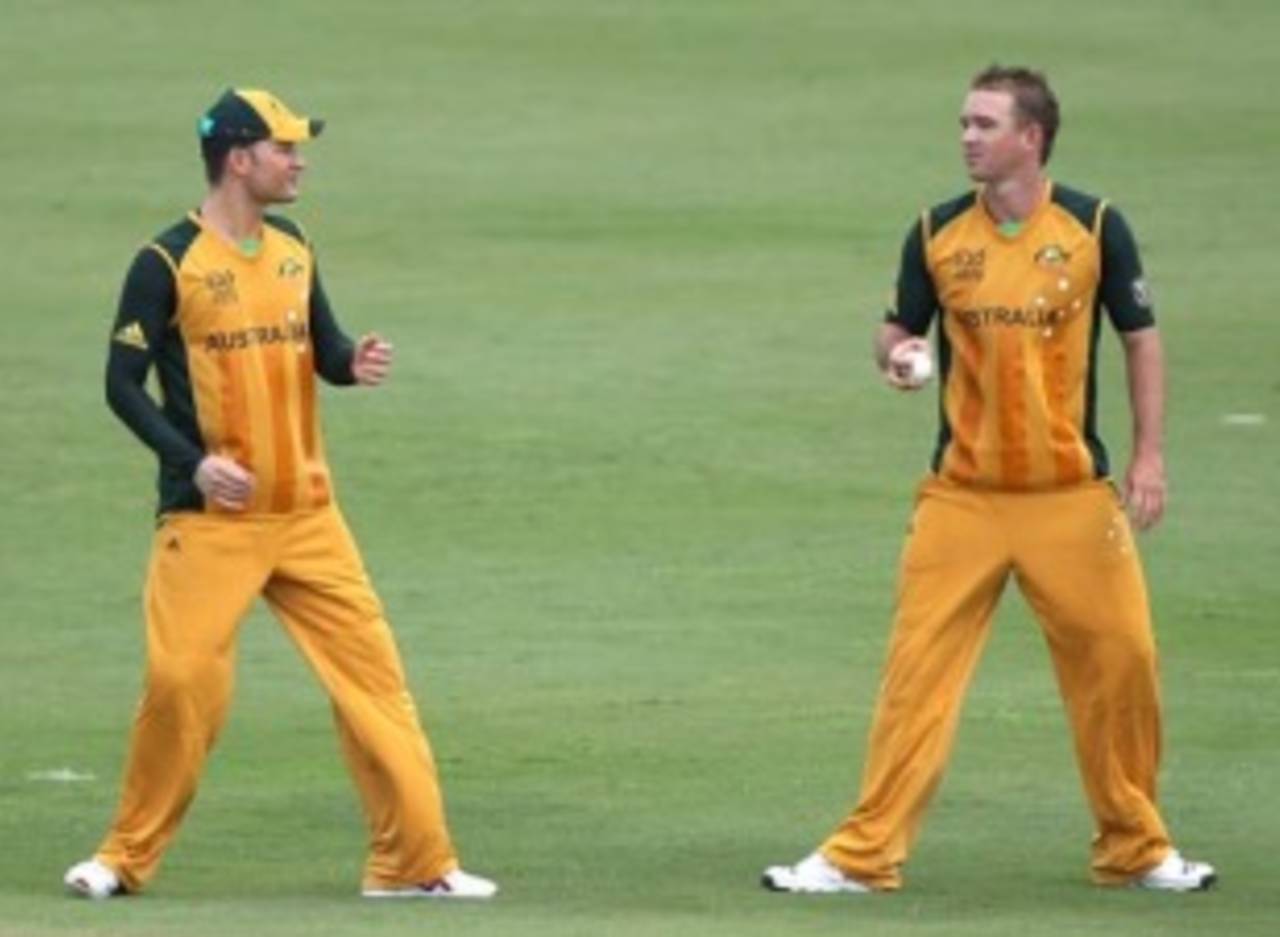 Michael Clarke distracts Nathan Hauritz by doing the hokey pokey while revealing that he is, in fact, a holder of a British passport&nbsp;&nbsp;&bull;&nbsp;&nbsp;Getty Images