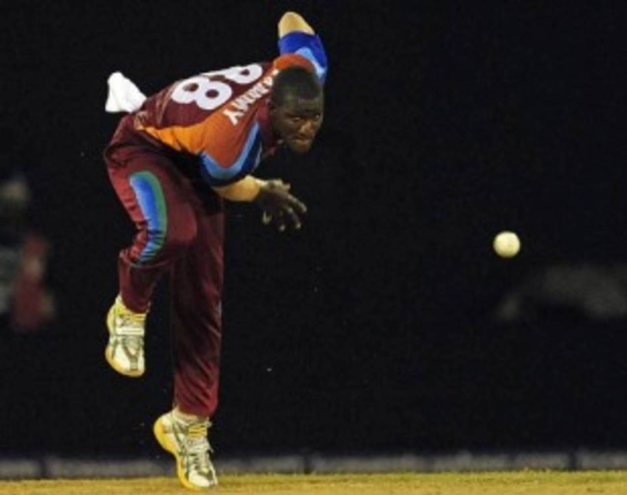 Darren Sammy sends down a delivery, West Indies v Ireland, World Twenty20, Providence, April 30, 2010