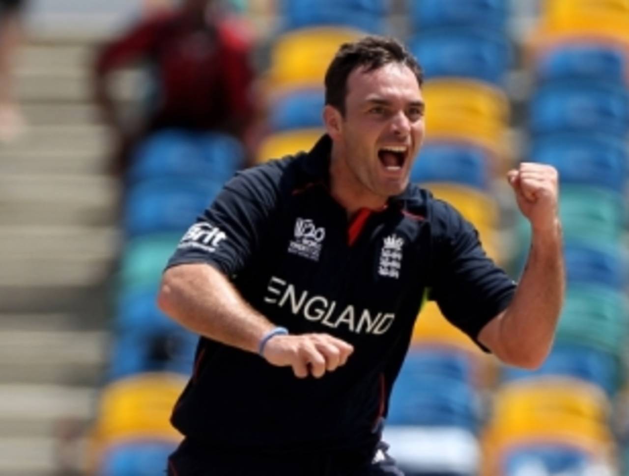 Michael Yardy celebrates the second of his two wickets against Pakistan, England v Pakistan, Group E, World Twenty20, Barbados, May 6, 2010

