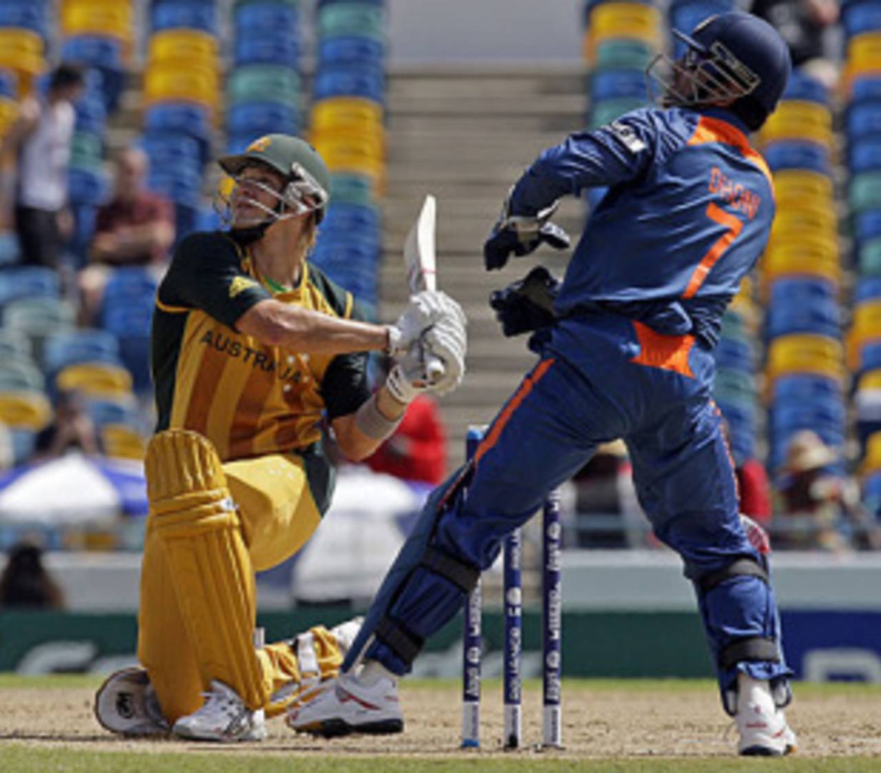 Shane Watson was brutal against the spinners, Australia v India, Super Eights, ICC World Twenty20, Bridgetown, May 7, 2010