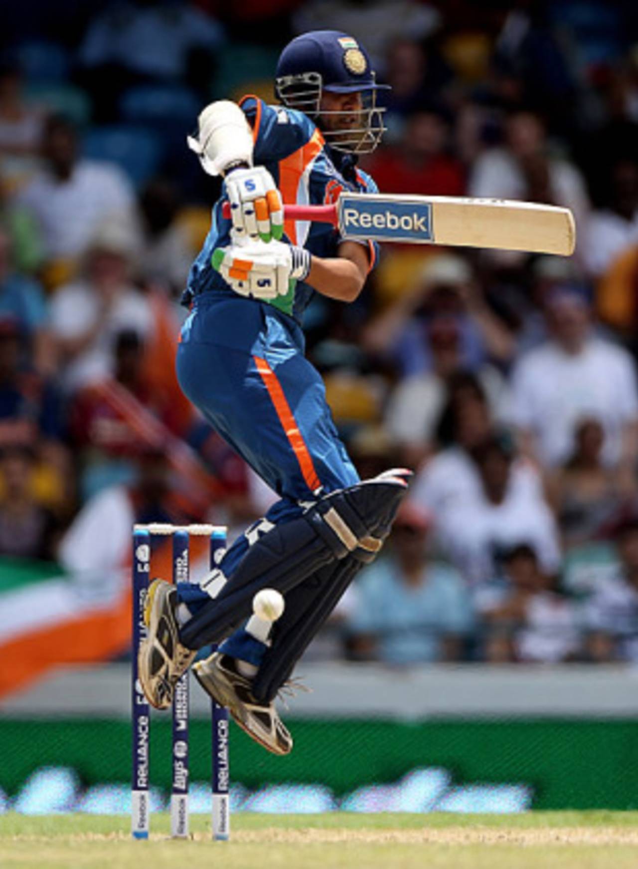 Gautam Gambhir looks uncomfortable against the short ball, Australia v India, Super Eights, ICC World Twenty20, Bridgetown, May 7, 2010