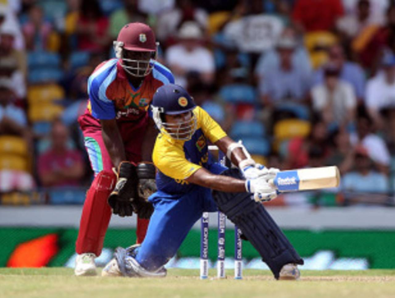 Mahela Jayawardene finished unbeaten on 98 in a superb innings, West Indies v Sri Lanka, Super Eights, ICC World Twenty20, Bridgetown, May 7, 2010