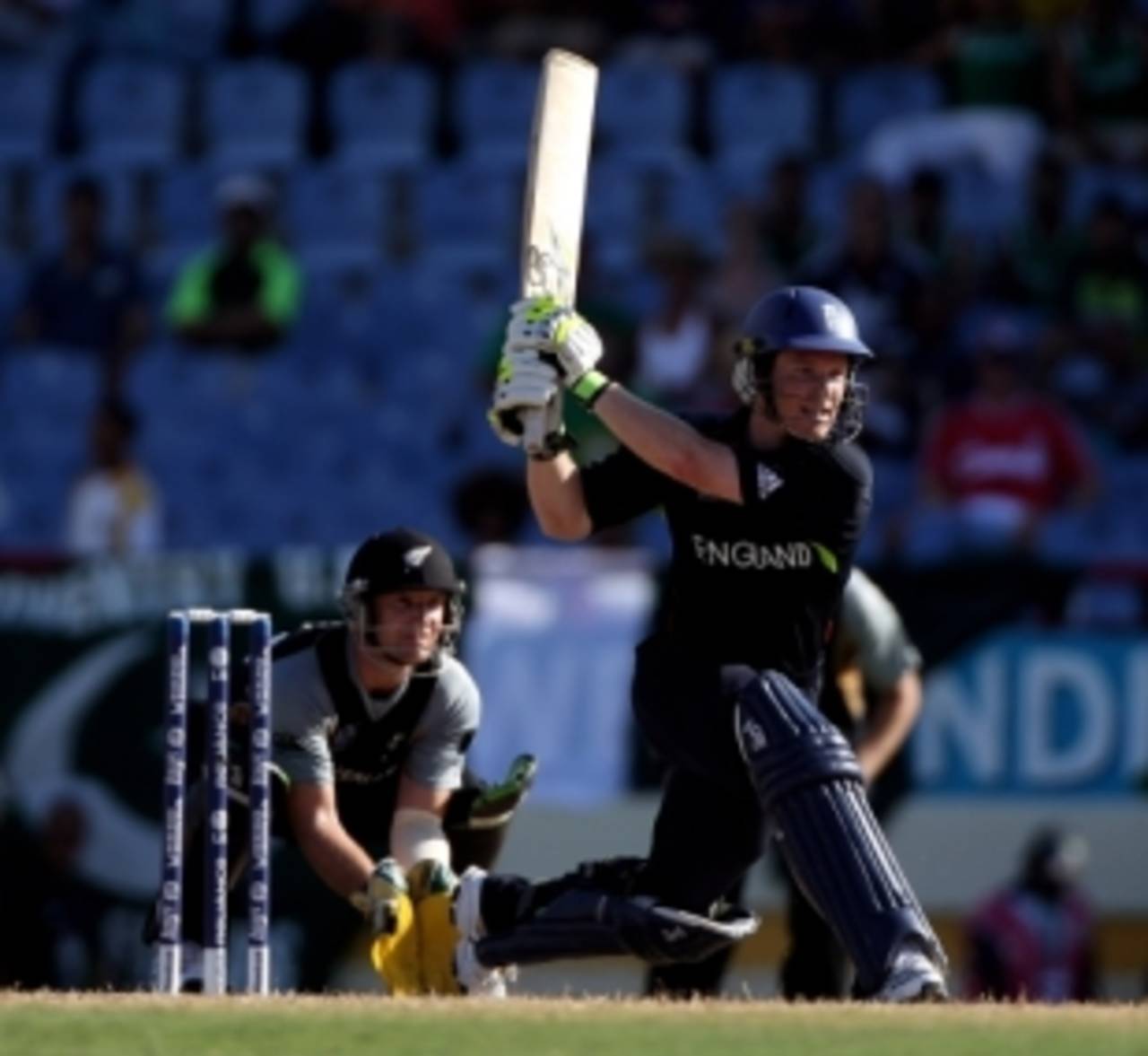 Eoin Morgan was at his innovative best in a 34-ball 40 that took the game away from New Zealand in the middle overs, England v New Zealand, Super Eights, ICC World Twenty20, St Lucia, May 10, 2010