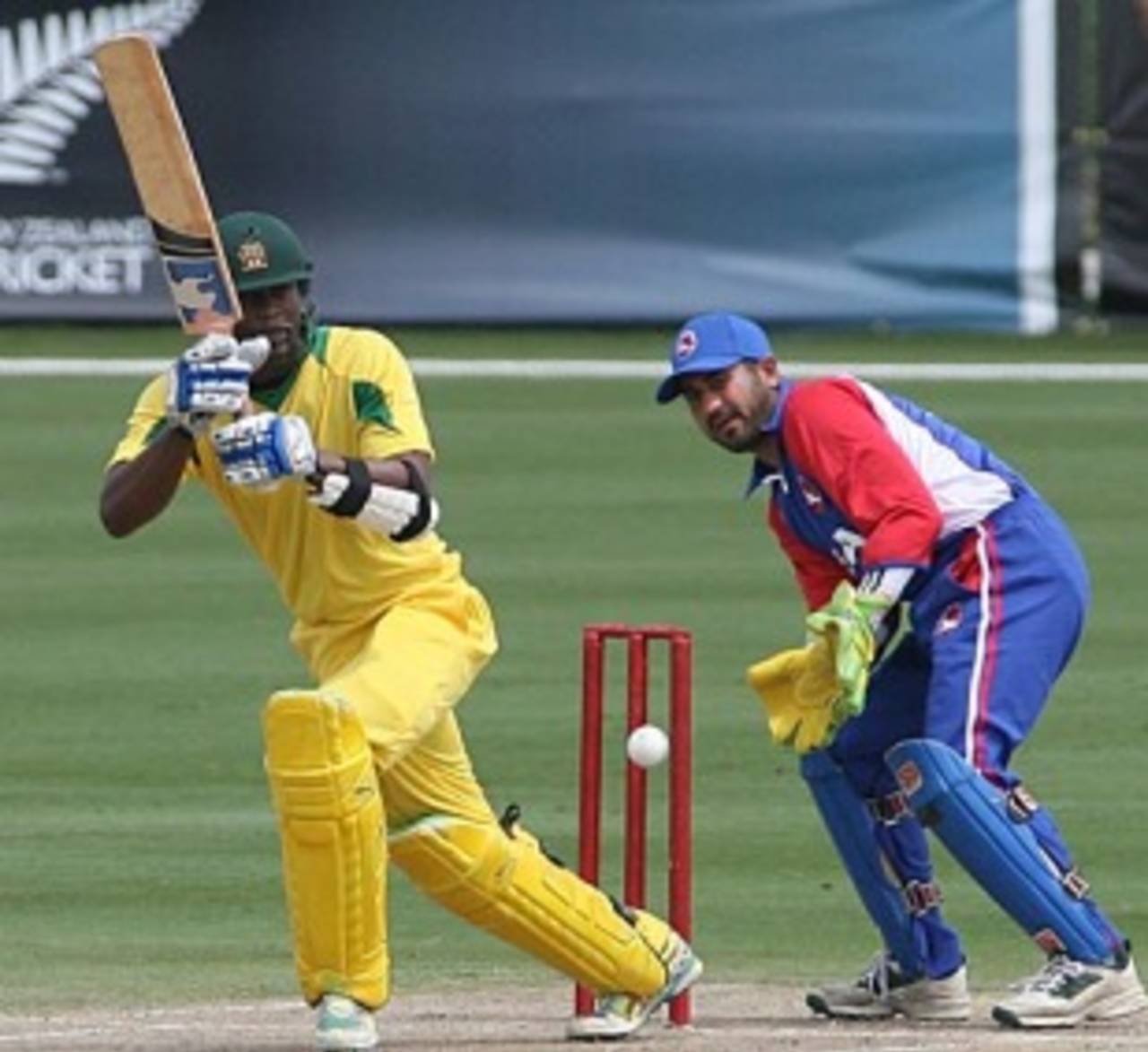 Marlon Samuels works one away through the leg side, United States of America v Jamaica, 1st match, Lauderhill, May 21, 2010 