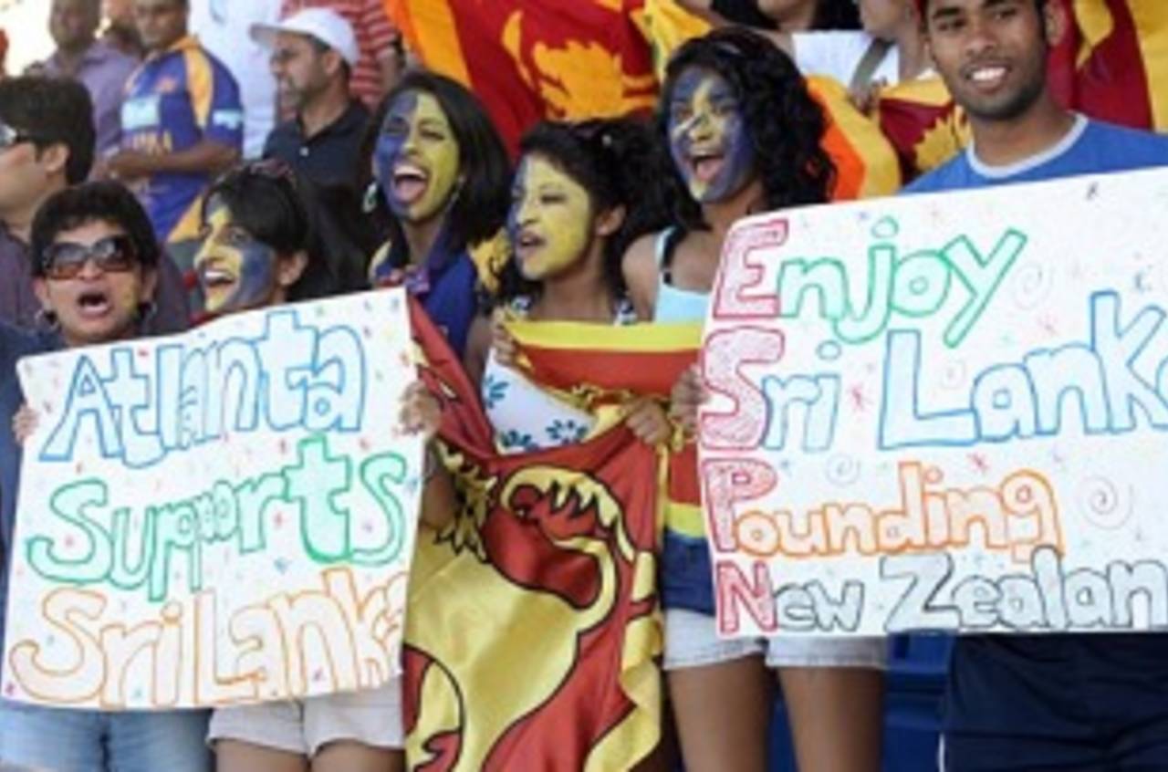 Sri Lankan fans cheer for their team, New Zealand v Sri Lanka, 1st Twenty20 international, Florida, May 22 2010