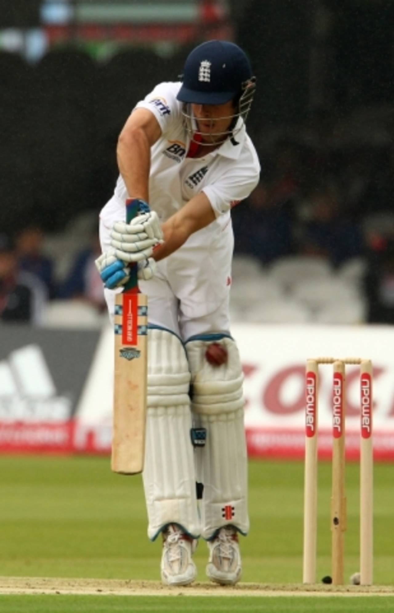 Alastair Cook was a little unlucky to be given out lbw when he was struck high on the back leg by Shahadat Hossain, England v Bangladesh, 1st Test, Lord's, May 27, 2010