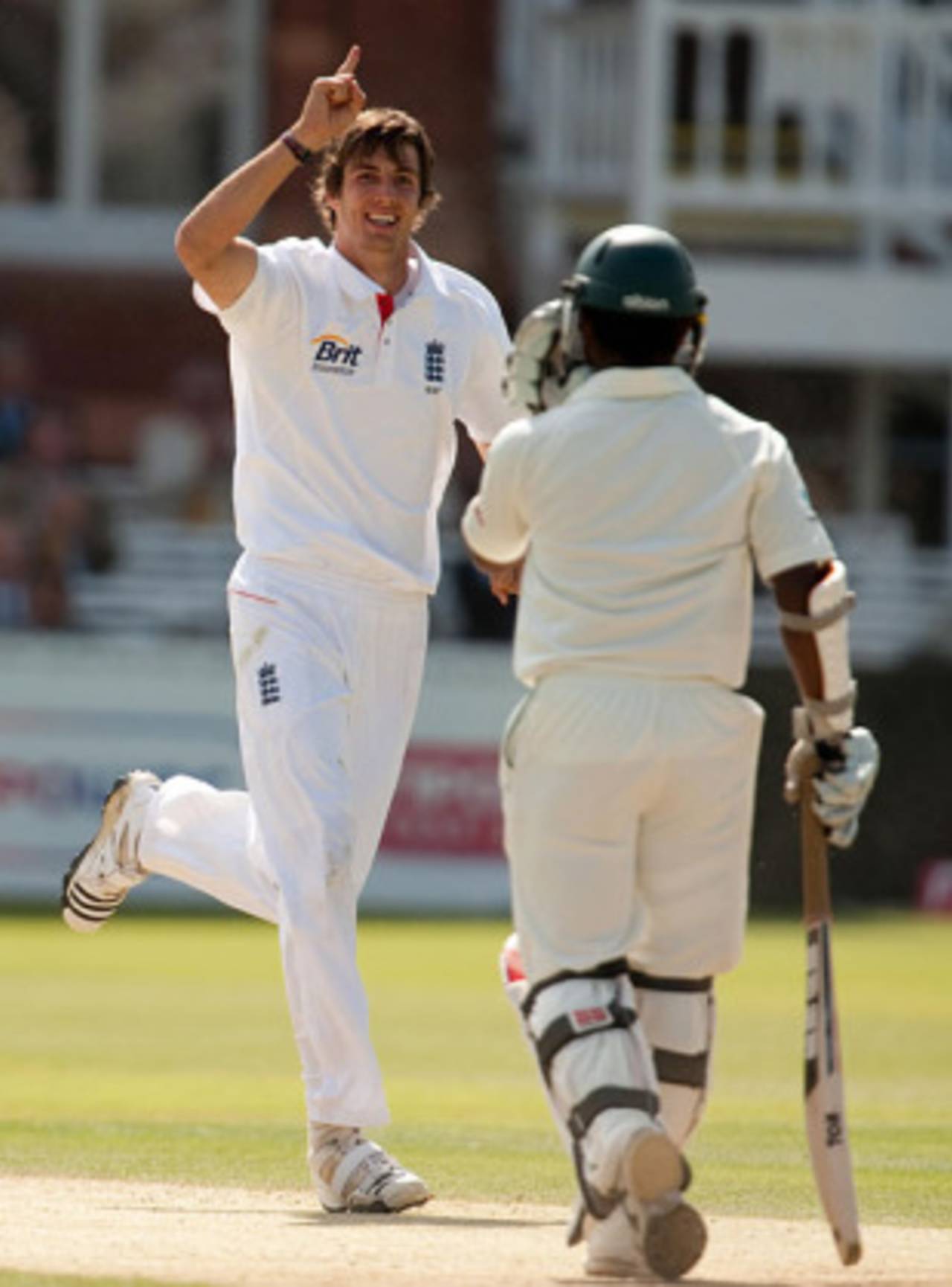Steven Finn claimed his second wicket when Imrul Kayes was taken at short leg, England v Bangladesh, 1st Test, Lord's, May 30, 2010 
