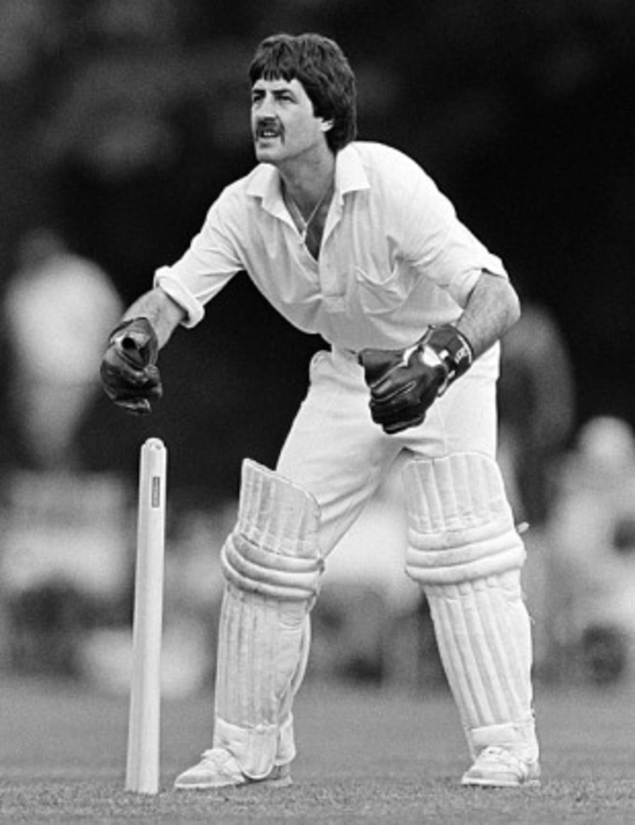Warren Lees gathers the ball, Arundel, June 4, 1983