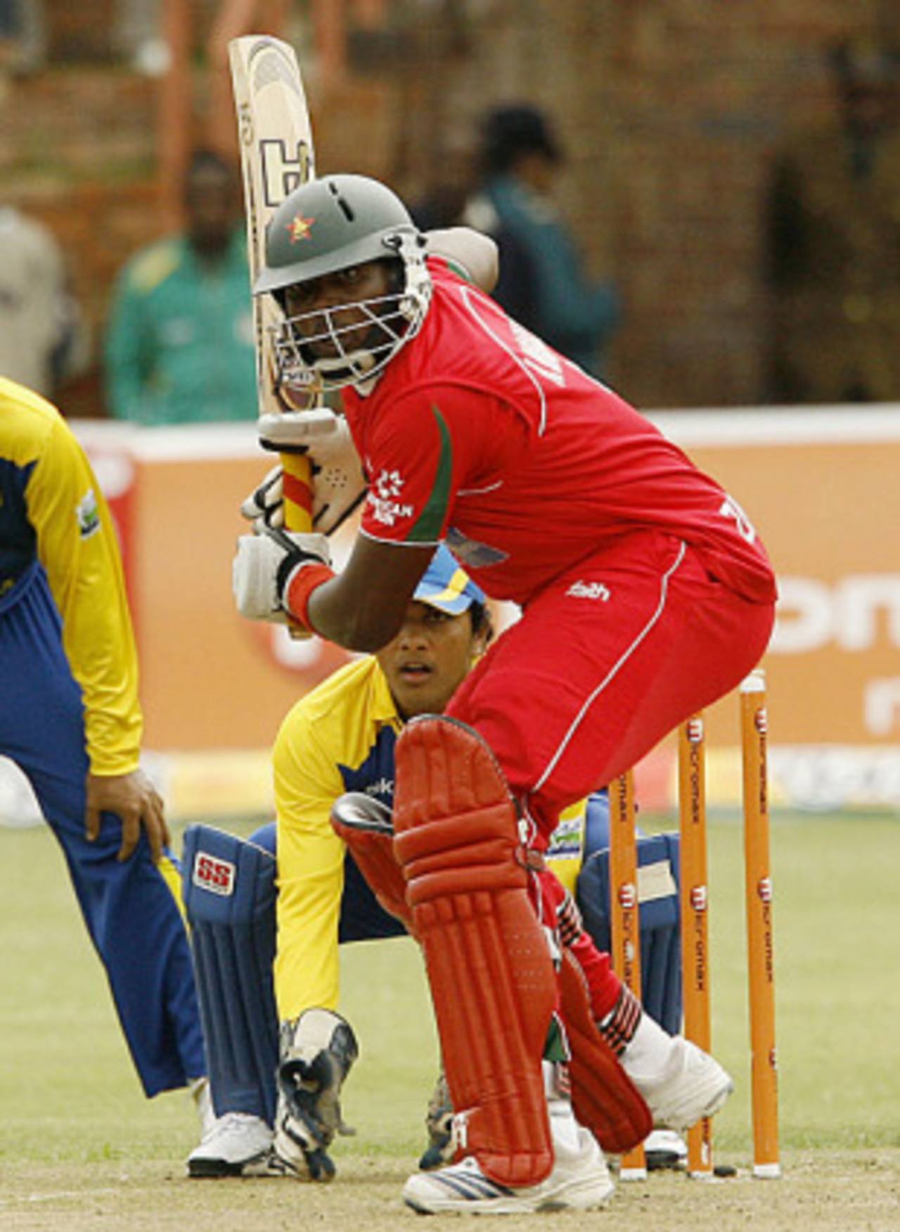 Hamilton Masakadza was the only Zimbabwe batsman to make a significant contribution, Zimbabwe v Sri Lanka, Tri-series, 3rd ODI, Bulawayo, June 1, 2010