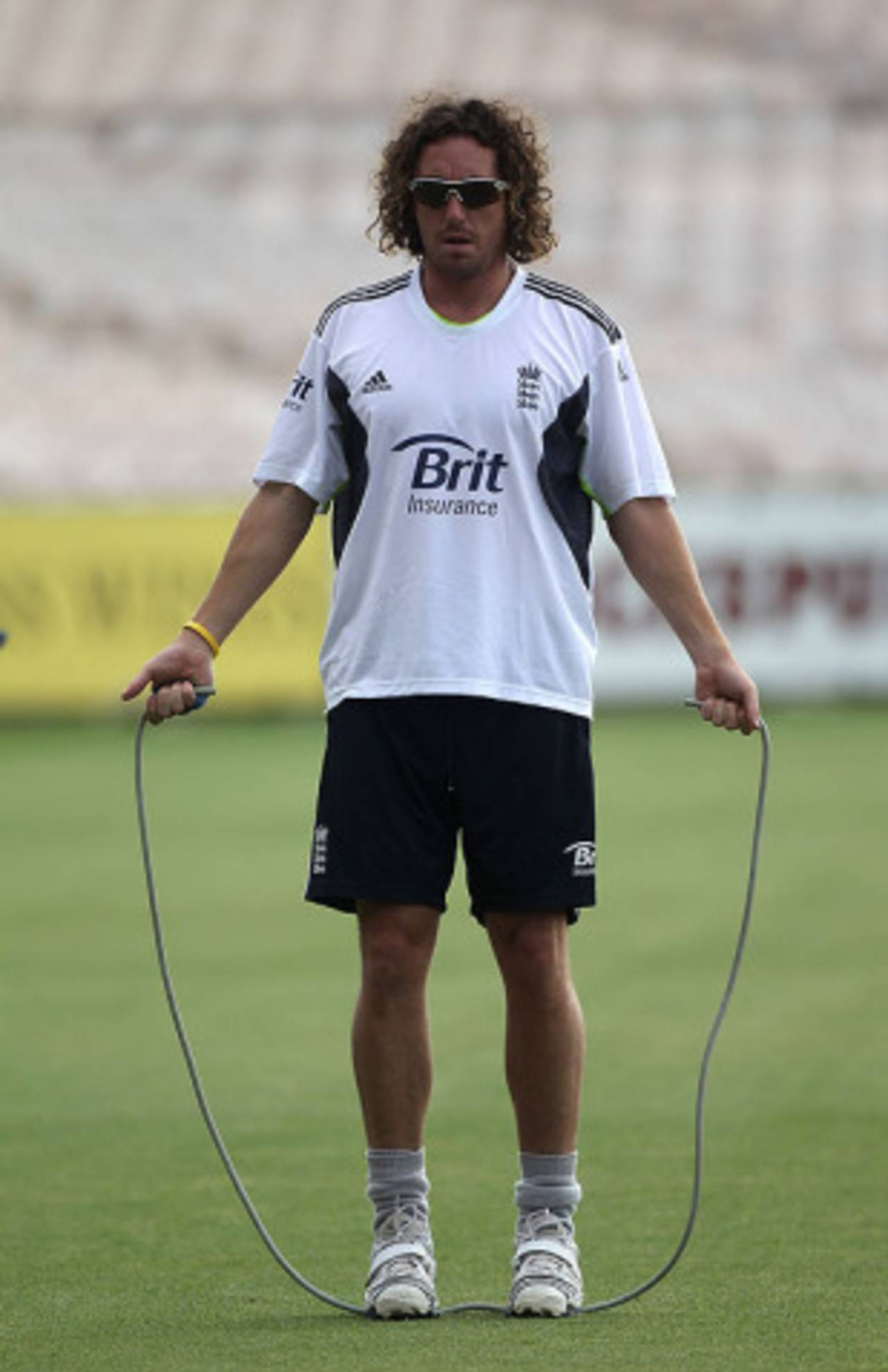 Ryan Sidebottom skips during England's practice session, England v Bangladesh, 2nd Test, Old Trafford, June 3, 2010