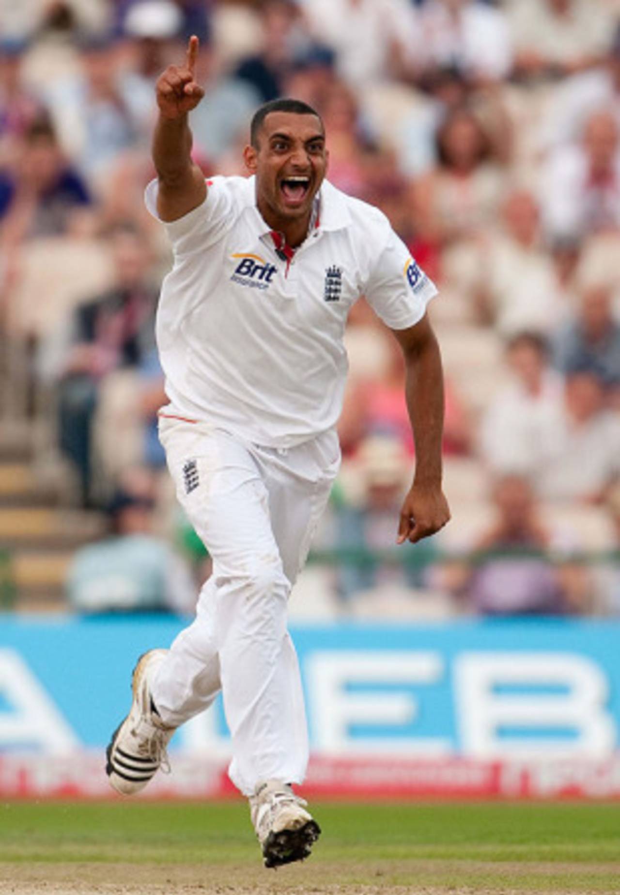 Ajmal Shahzad claimed three wickets in three overs on his Test debut, England v Bangladesh, 2nd npower Test, Old Trafford, June 5, 2010