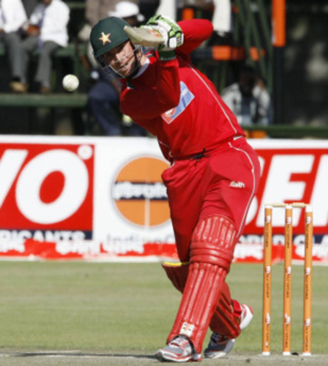 Brendan Taylor drives through mid on, Zimbabwe v Sri Lanka, Tri-Series, 6th match, Harare, June 7, 2010 