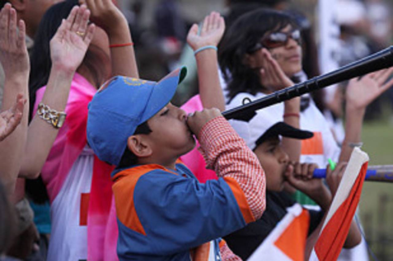 A young Indian fan turns up at the Harare Sports Club, Zimbabwe v India, 1st Twenty20, Harare, June 12, 2010