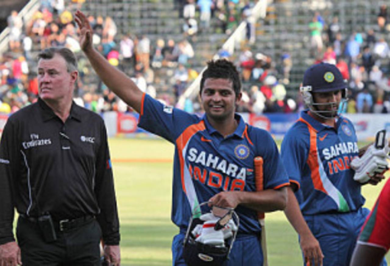 Suresh Raina ends the tour with an unbeaten 72, Zimbabwe v India, 2nd Twenty20 international, Harare, June 13, 2010