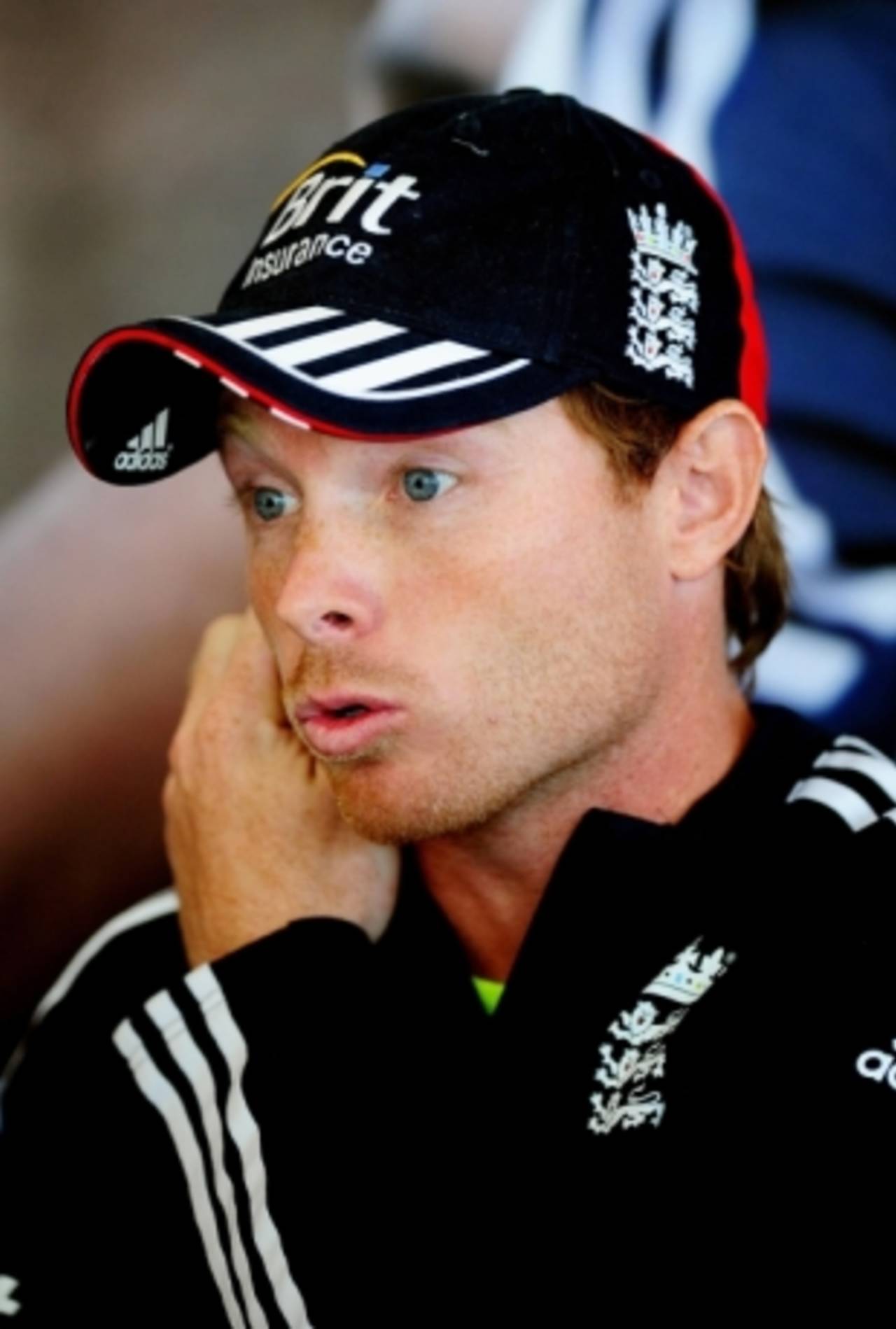 Ian Bell speaks to the press during England's media session at the National Cricket Performance Centre in Loughborough, June 16, 2010