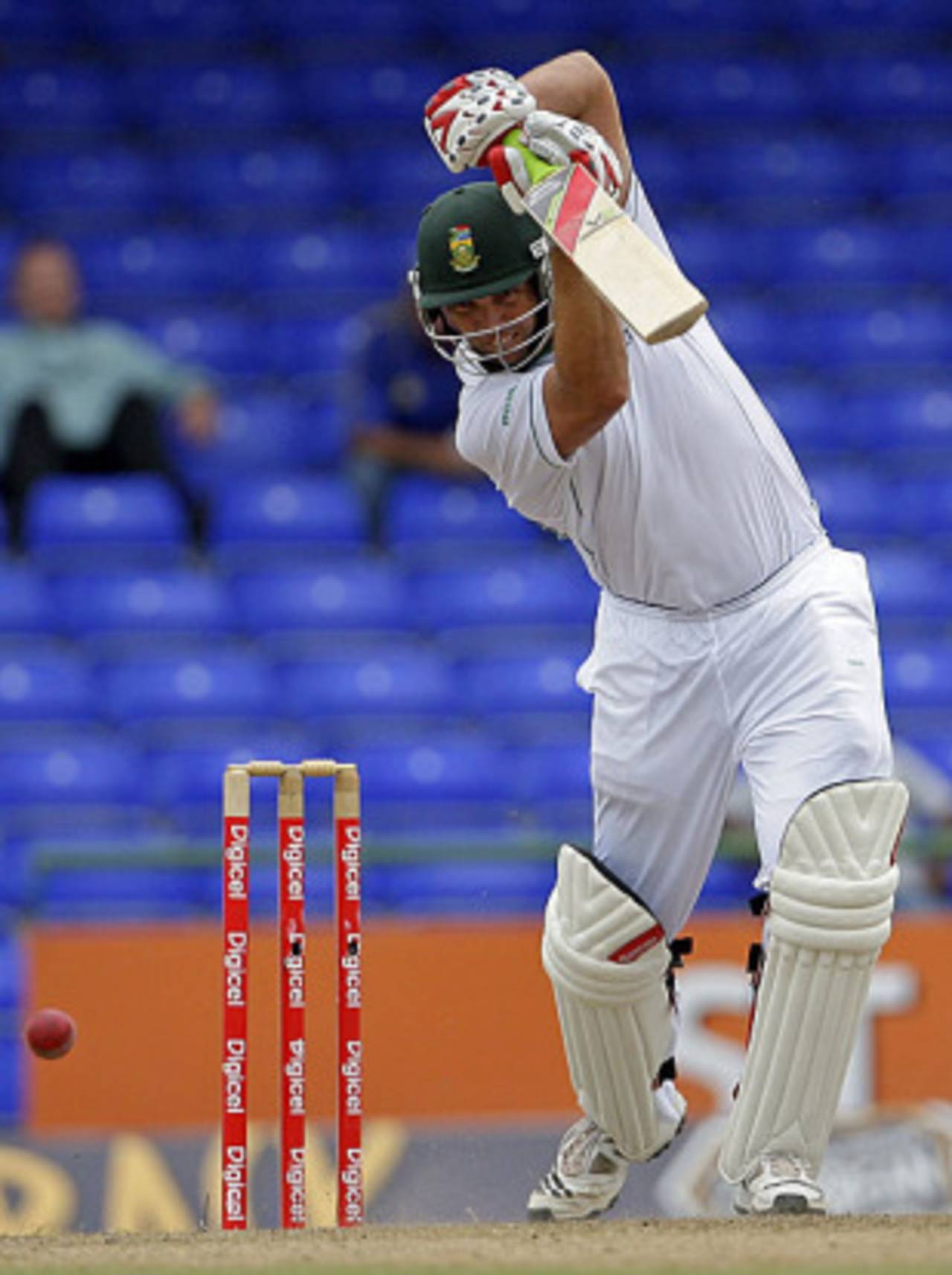 Jacques Kallis drives through the off side, West Indies v South Africa, 2nd Test, St Kitts, 1st day, June 18, 2010