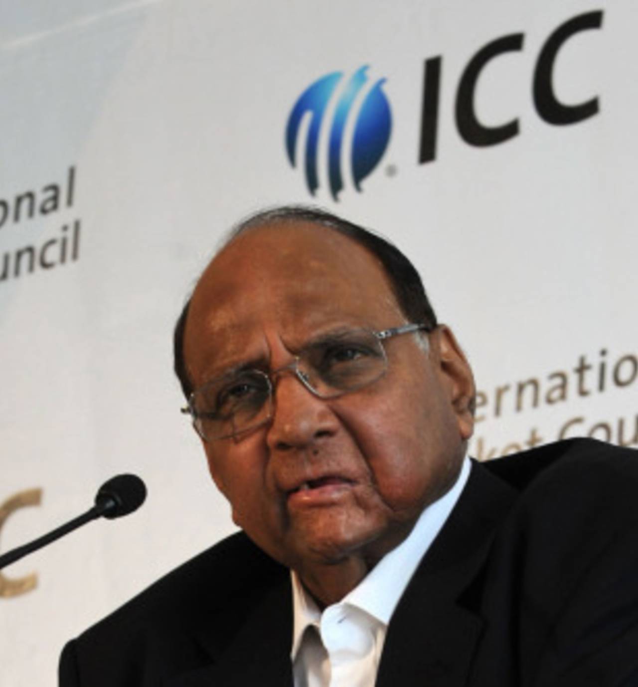 Sharad Pawar addresses the press after being elected as the new ICC president, Singapore, July 1, 2010