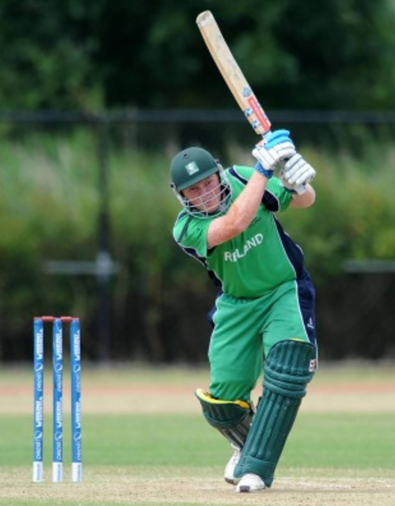 Andrew Poynter drives off the front foot, Afghanistan v Ireland, ICC WCL Division 1, Rotterdam, July 3 2010