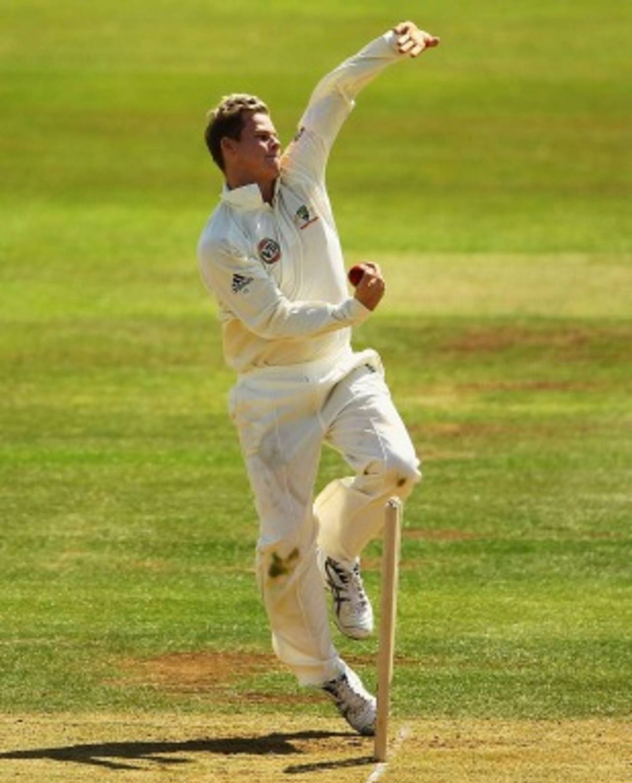 Steven Smith prepares to delivery, Derbyshire v Australians, Tour match, Derby, 2nd day, July 9, 2010