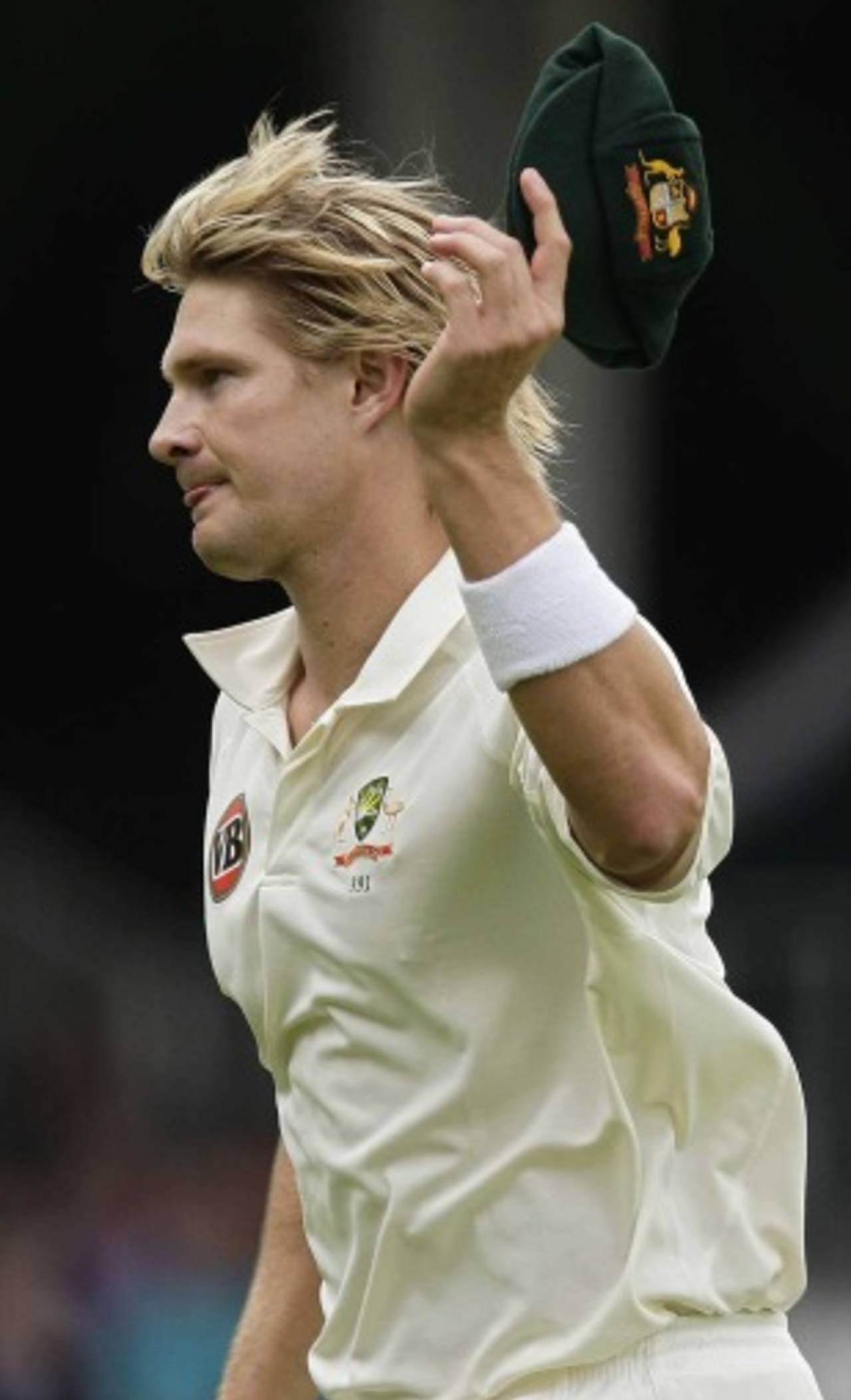 A quick wave of the cap and Shane Watson was off the pad up after his first five-wicket haul&nbsp;&nbsp;&bull;&nbsp;&nbsp;AFP