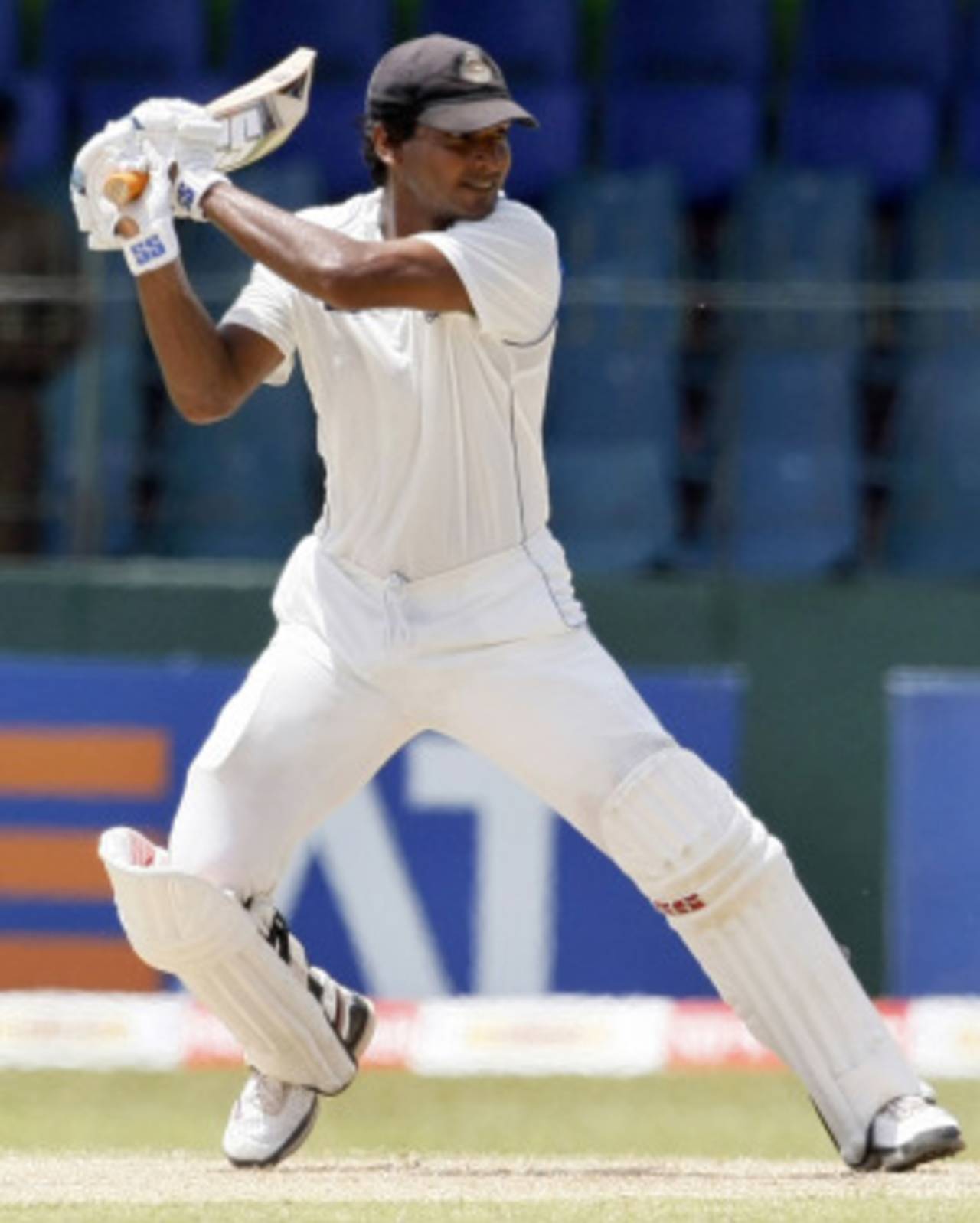 Kumar Sangakkara punishes a ball outside the off stump, Sri Lanka v India, 2nd Test, SSC, 2nd day, July 27, 2010