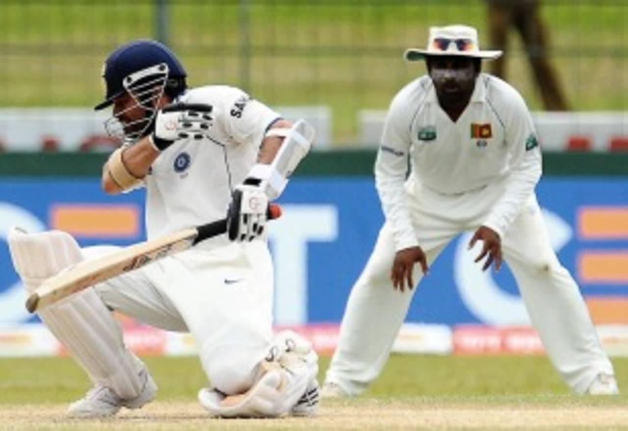 Sachin Tendulkar avoids a bouncer, Sri Lanka v India, 2nd Test, SSC, 4th day, July 29, 2010