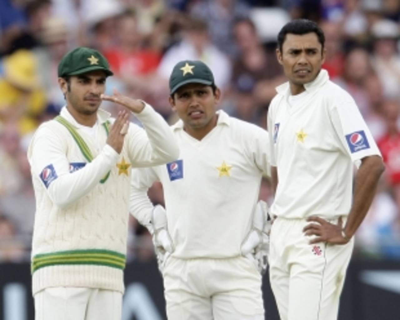 Danish Kaneria picked up his first wicket of the innings when an lbw decision against Graeme Swann was referred, England v Pakistan, 1st Test, Trent Bridge, 3rd day, July 31, 2010