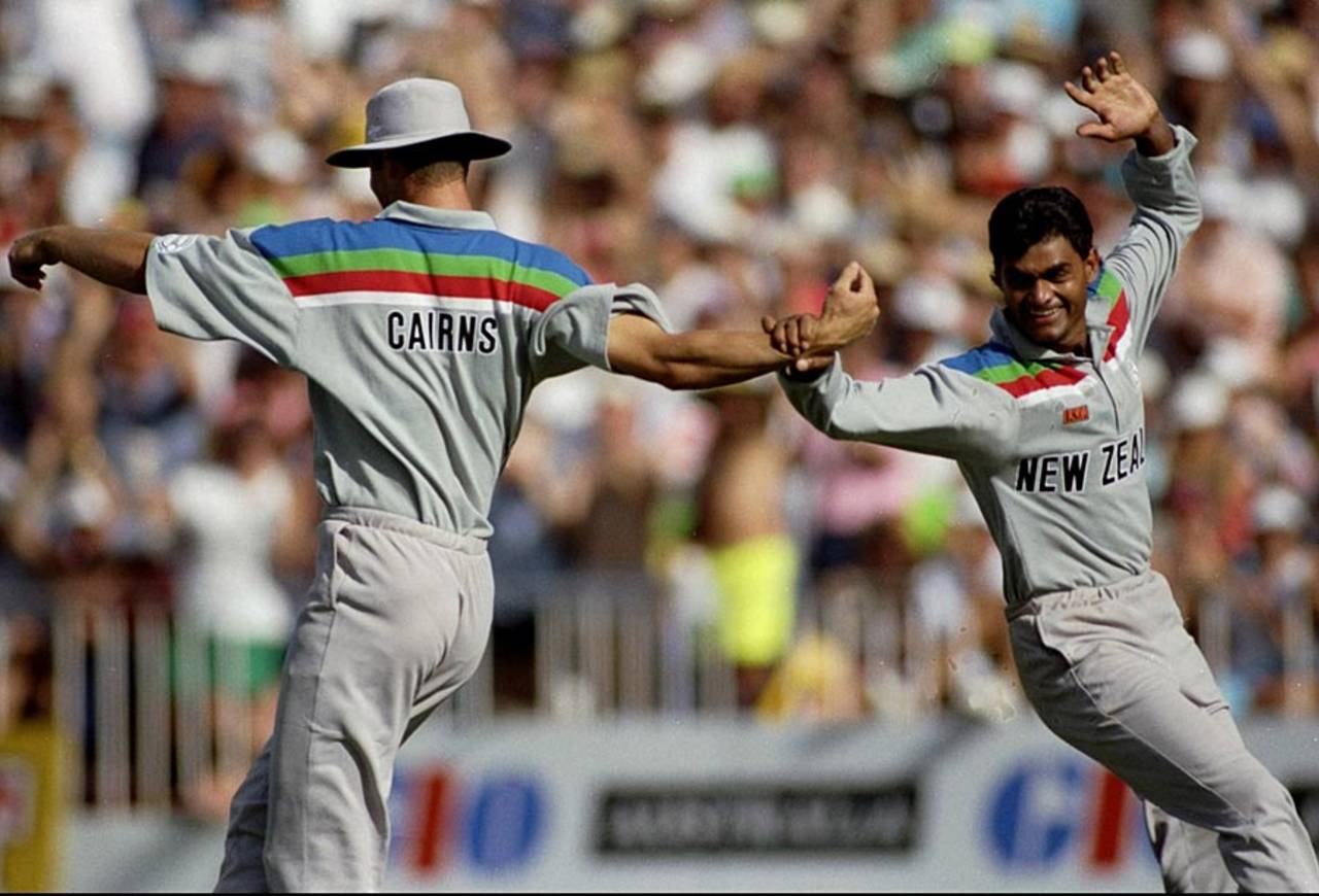 Dipak Patel often opening the bowling, Australia v New Zealand, World Cup, Auckland, February 22, 1992