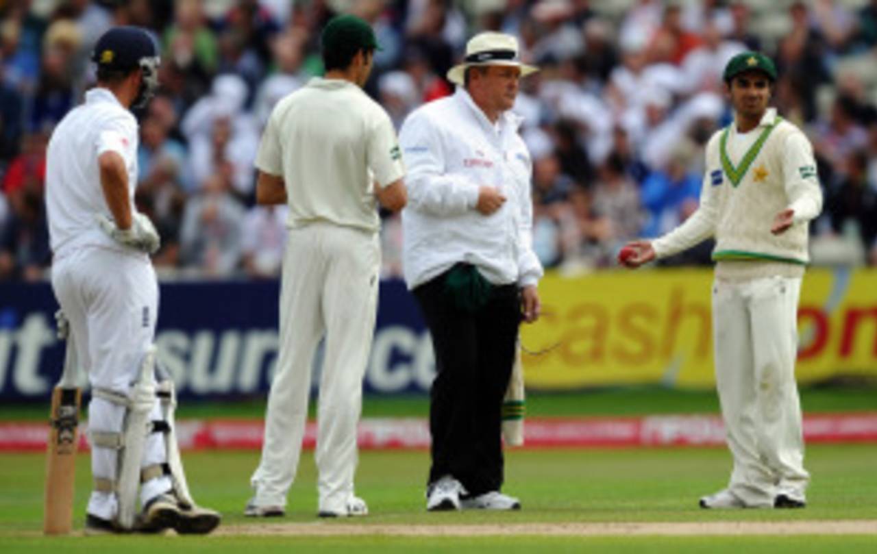 There was a somewhat controversial moment when Kevin Pietersen was caught after playing a shot to a dead ball&nbsp;&nbsp;&bull;&nbsp;&nbsp;AFP