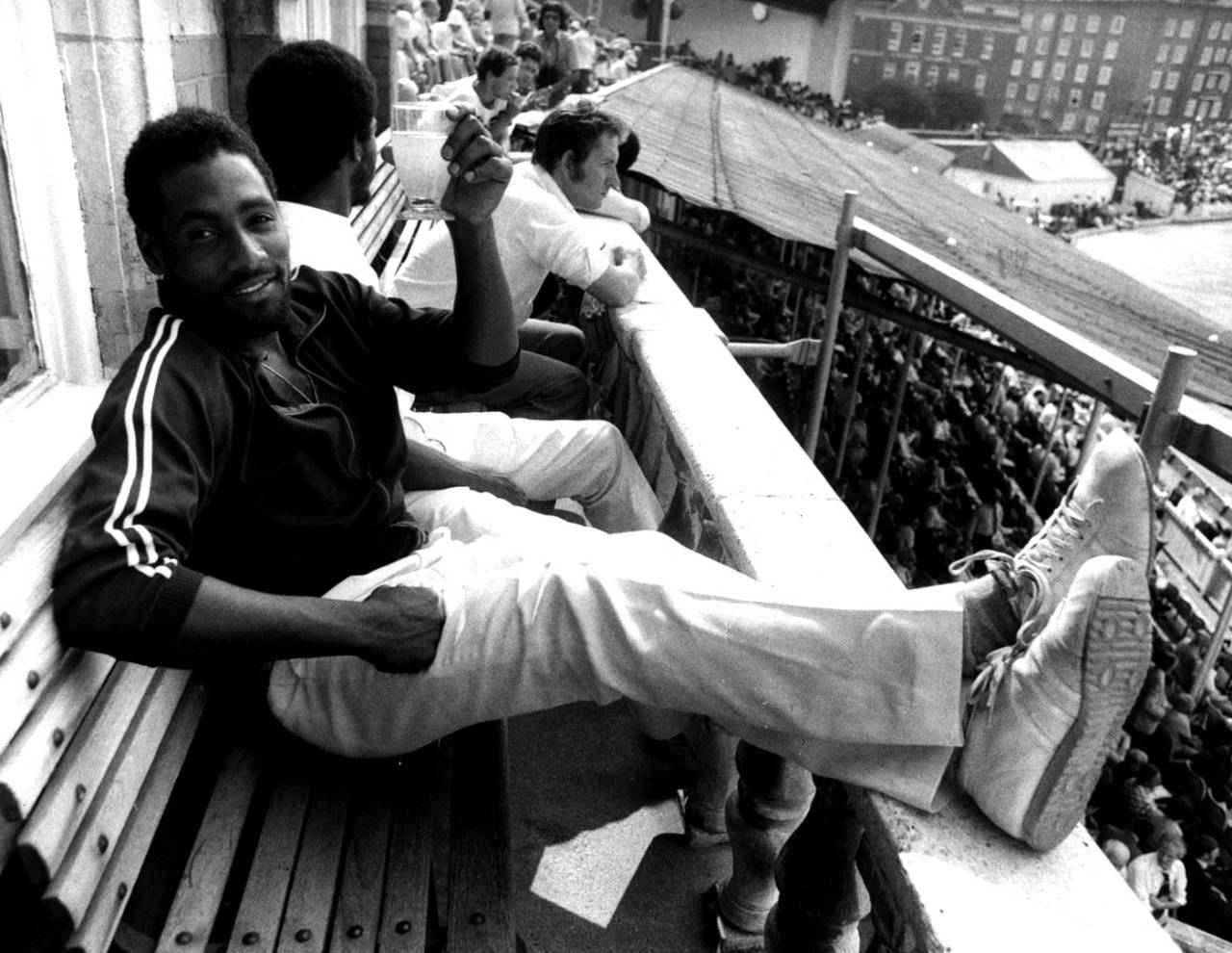 Viv Richards relaxing with a cold drink after his 291, England v West Indies, 5th Test, 2nd day, The Oval, August 13, 1976