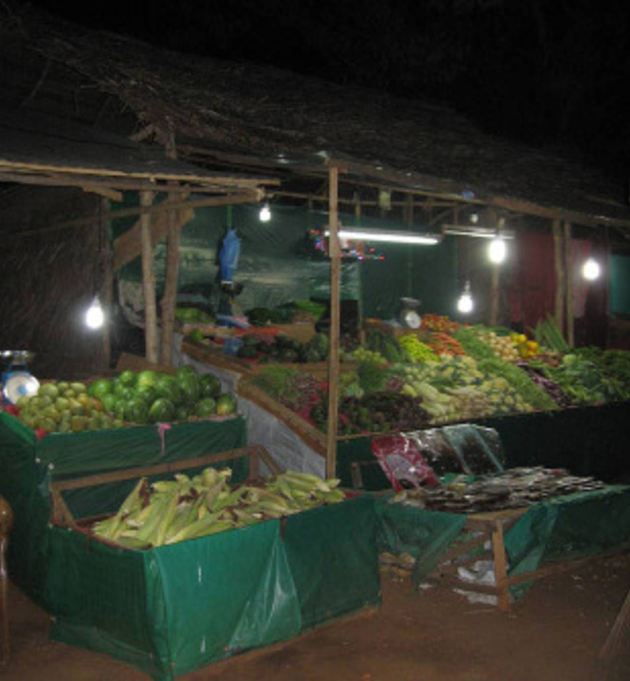 The midnight  vegetable market in Dambulla