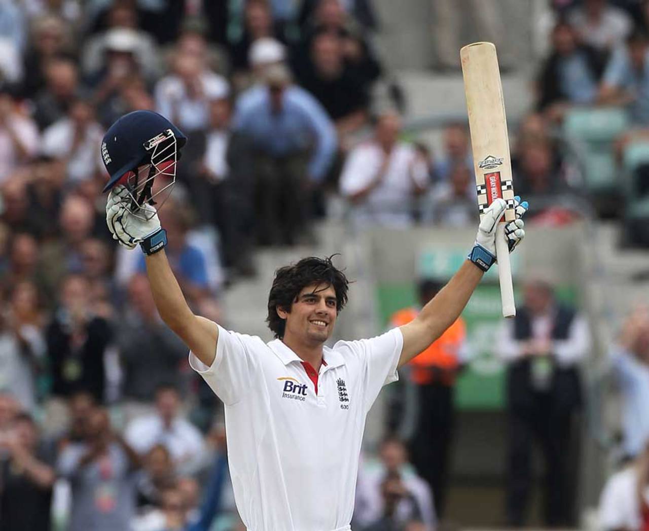Alastair Cook celebrates his 13th Test century and his most important, England v Pakistan, 3rd Test, The Oval, August 20, 2010
