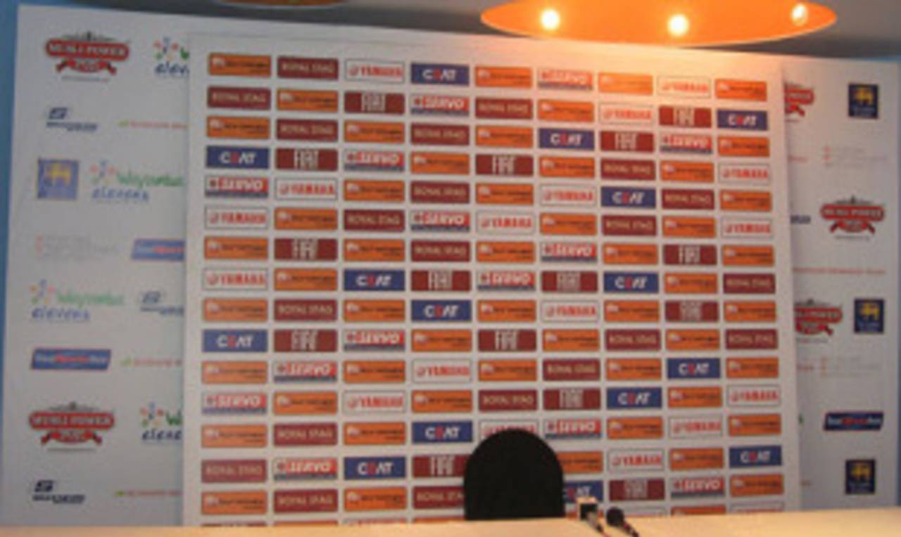 The sponsors banner erected for the press conference, Dambulla, August 24, 2010