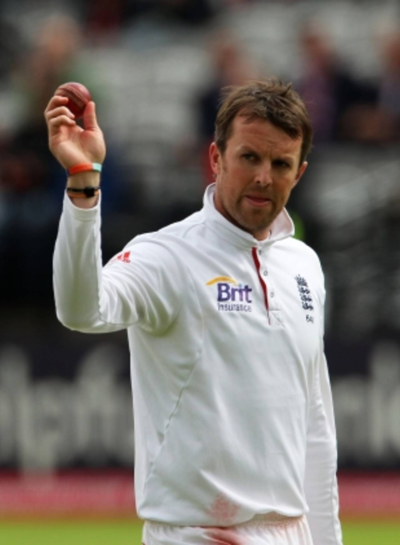 Graeme Swann picked up his ninth five-wicket haul in Tests but his celebrations were muted, England v Pakistan, 4th Test, Lord's, August 29, 2010