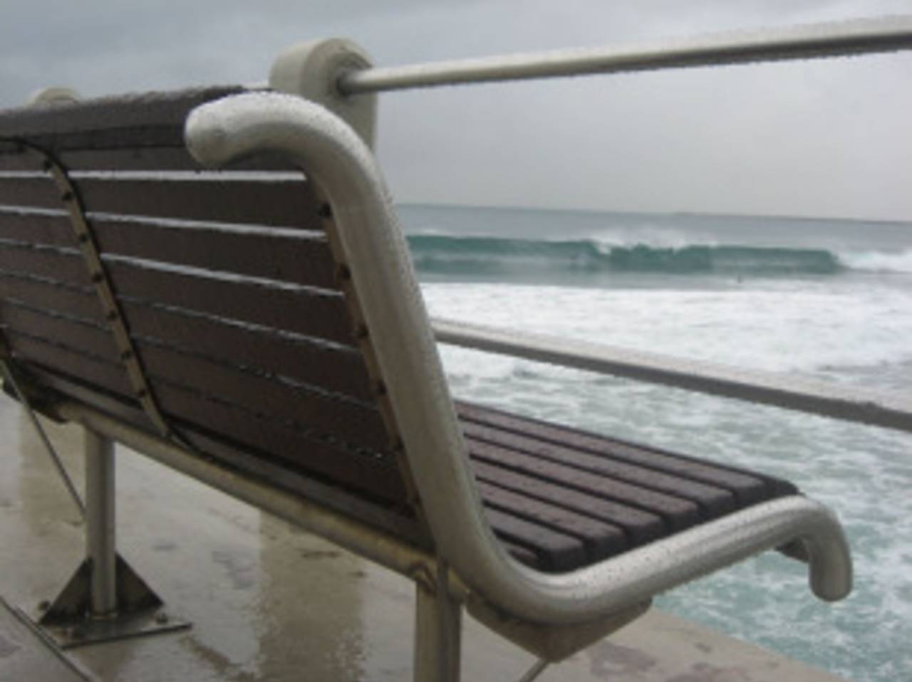 A bench facing the sea in Durban, Durban, September 11, 2010 