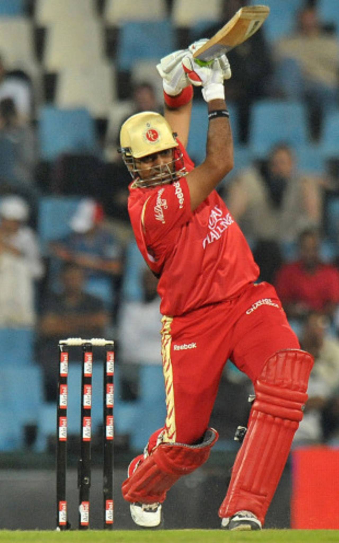 Robin Uthappa drives down the ground, Royal Challengers Bangalore v Guyana, Champions League Twenty20, Centurion, September 12, 2010