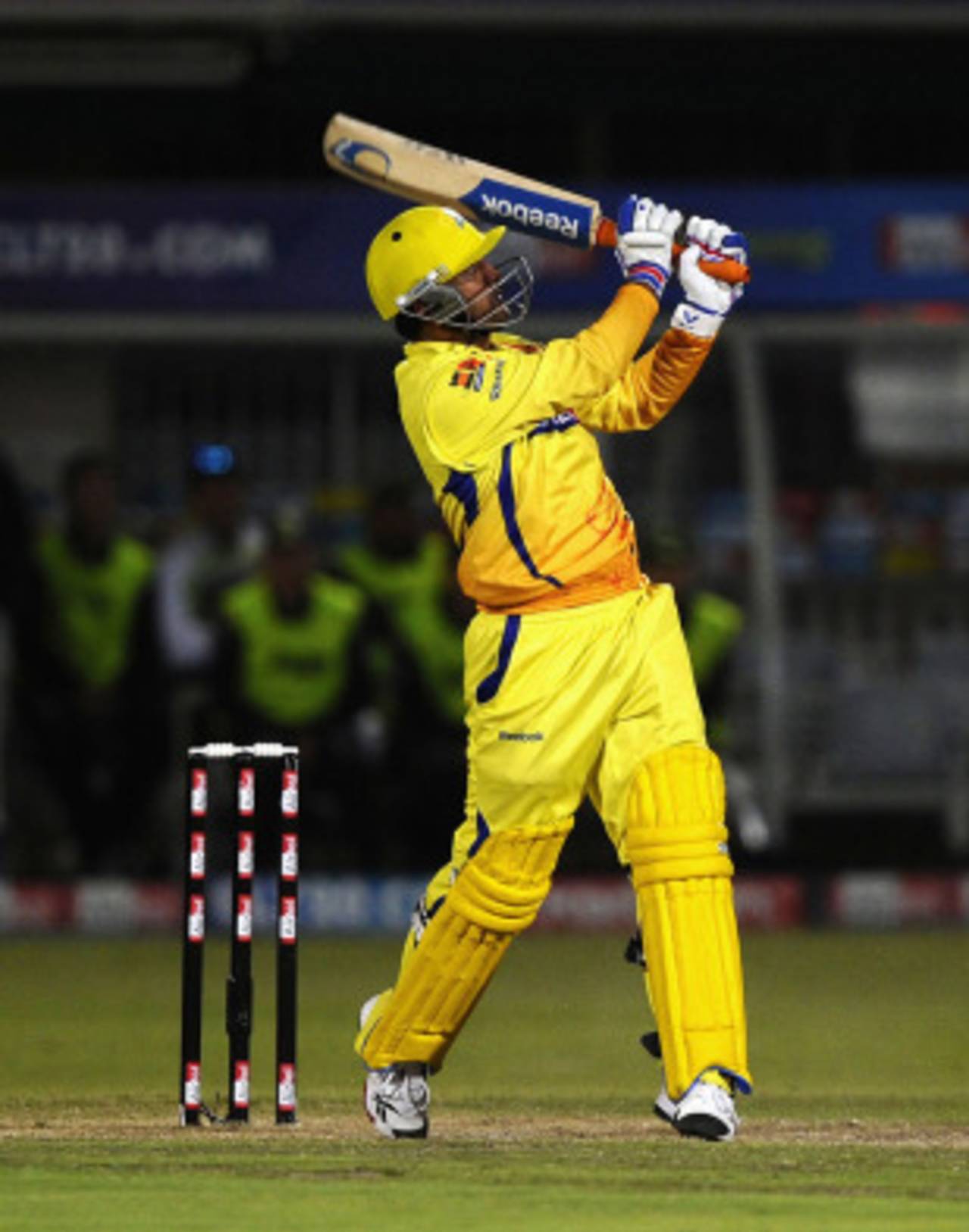MS Dhoni swings one over deep midwicket, Warriors v Chennai Super Kings, Champions League T20, Port Elizabeth, September 22, 2010