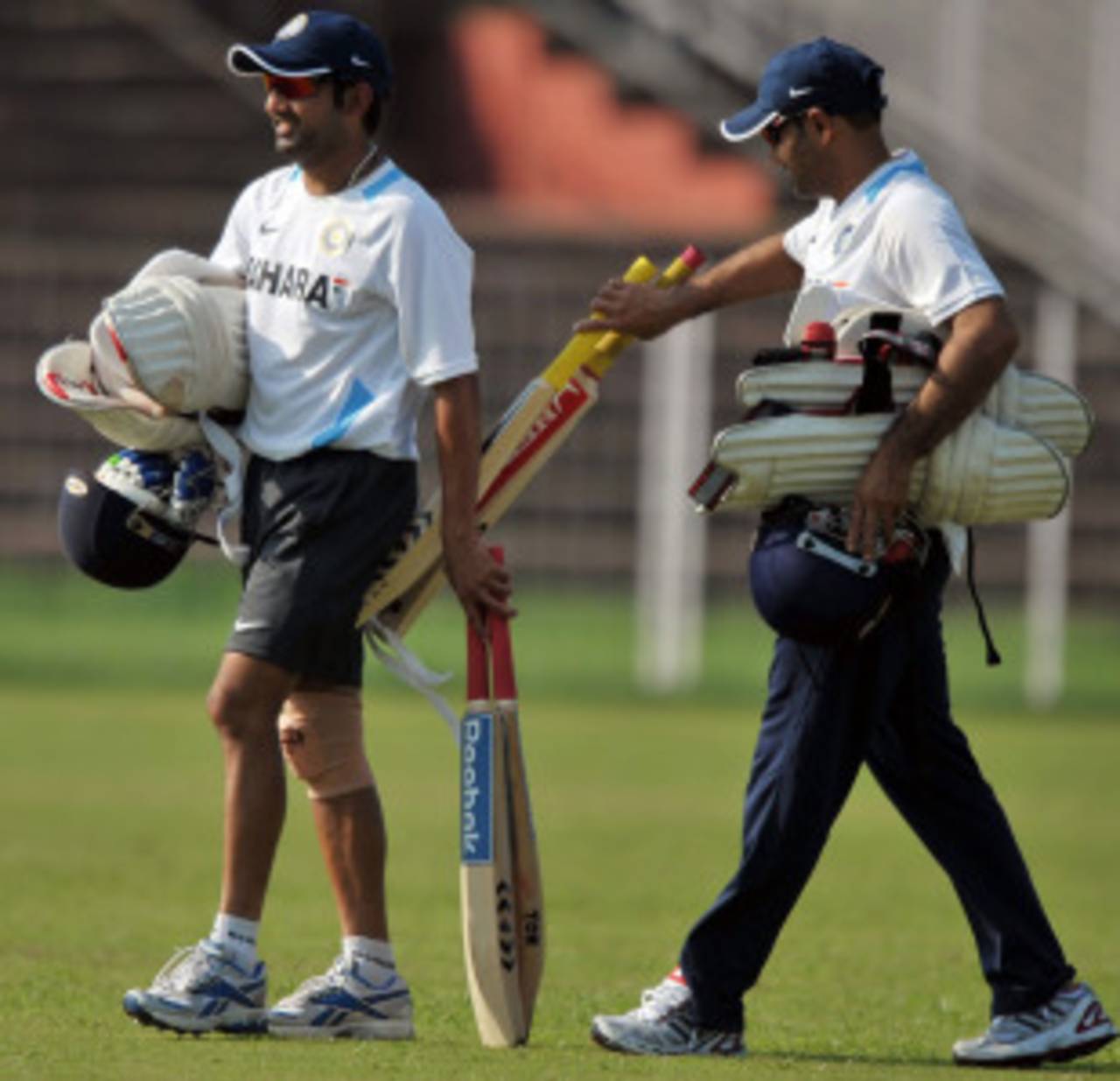 Gautam Gambhir and Virender Sehwag looked in no obvious discomfort during the nets session on Tuesday&nbsp;&nbsp;&bull;&nbsp;&nbsp;AFP