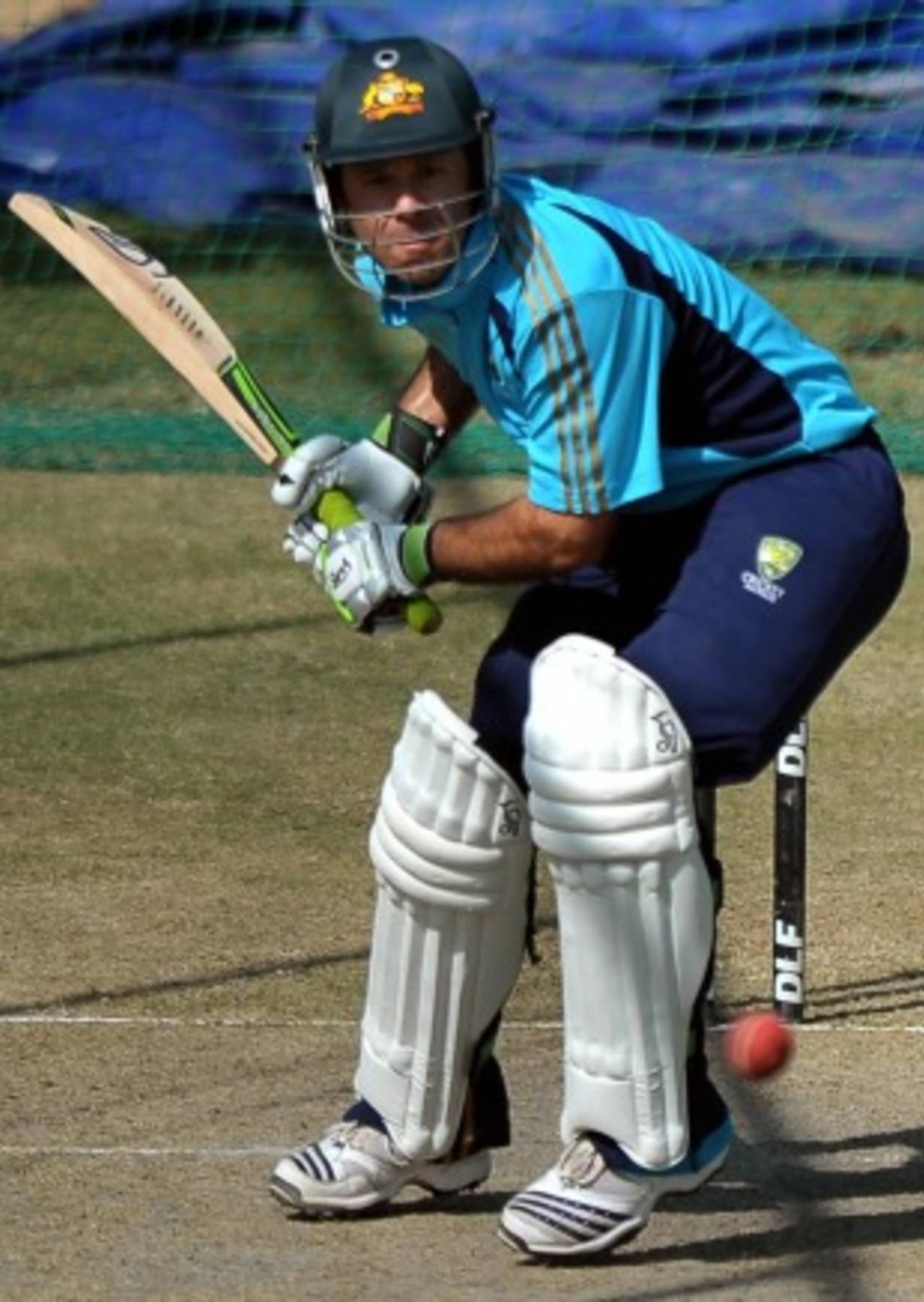 Ricky Ponting at a training session ahead of the first Test, Mohali, September 30, 2010