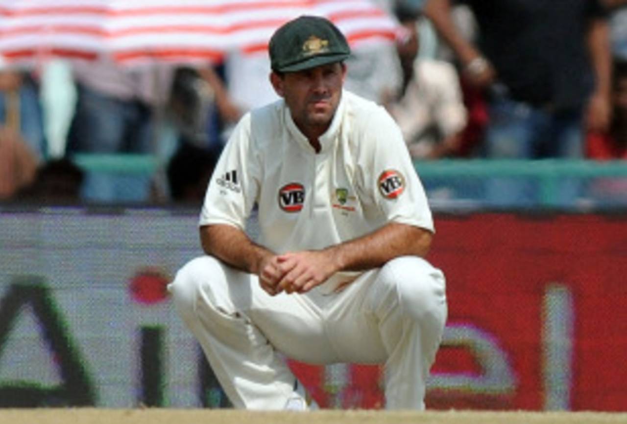 Ricky Ponting is disappointed after India snatched a thrilling one-wicket win in Mohali, 1st Test, Mohali, India v Australia, 5th day, October 5, 2010