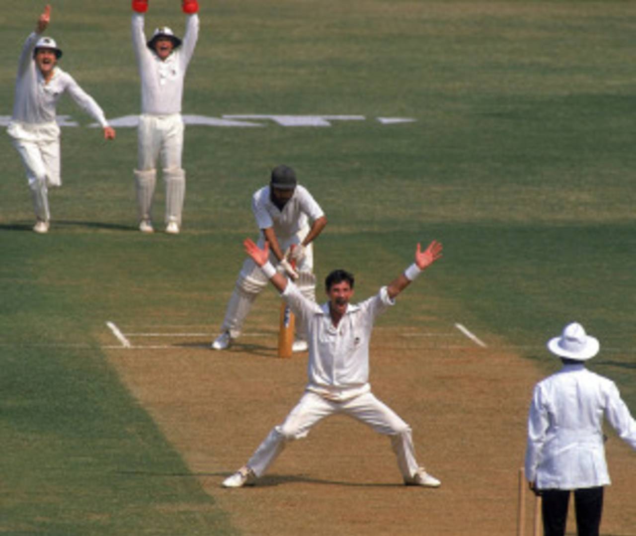 Richard Hadlee appeals for a wicket, India v New Zealand, 2nd Test, Bombay, 2nd day, November 25, 1988