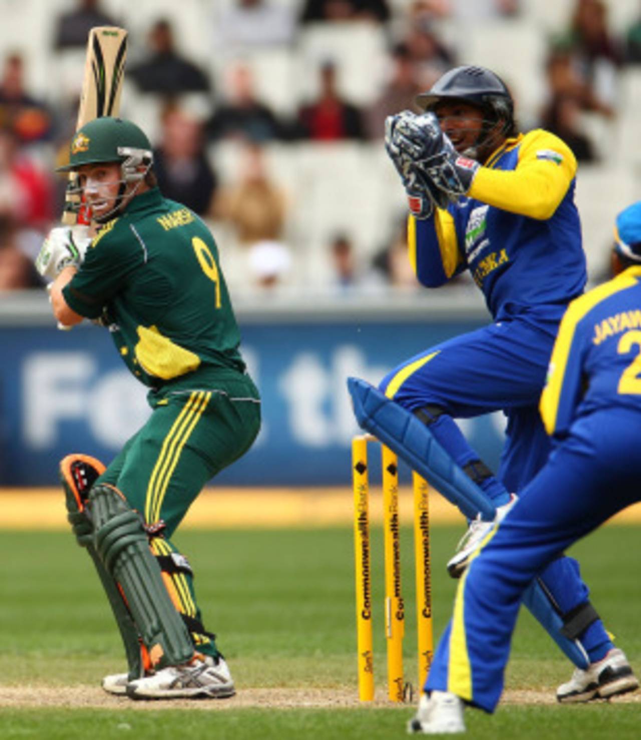 Kumar Sangakkara collects Shaun Marsh's edge, Australia v Sri Lanka, 1st ODI, Melbourne