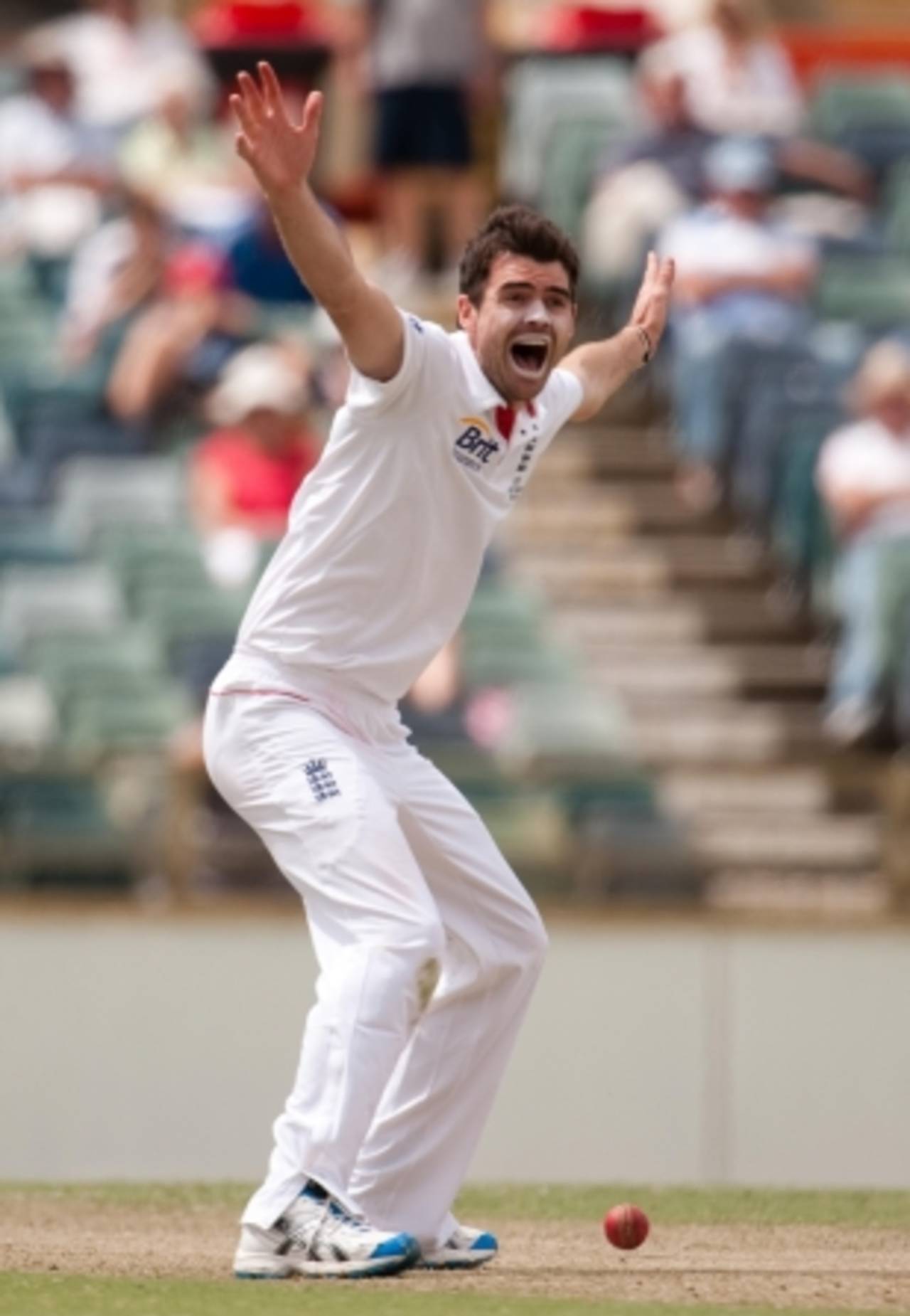 James Anderson launches an unsuccessful appeal for lbw on the first day of England's tour match&nbsp;&nbsp;&bull;&nbsp;&nbsp;PA Photos