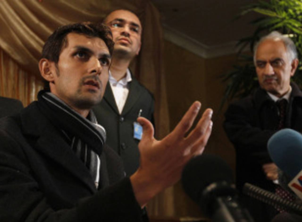 Zulqarnain Haider answers a question at his press conference, November 10, 2010