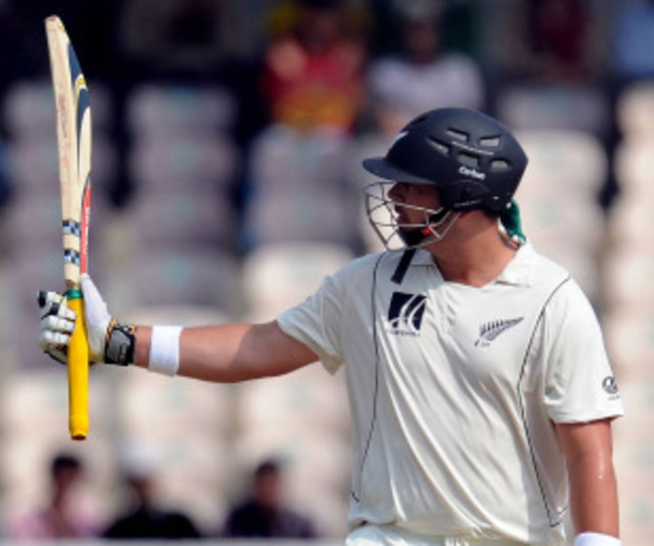Jesse Ryder reaches his half-century, India v New Zealand, 2nd Test, Hyderabad, 2nd day, November 13, 2010